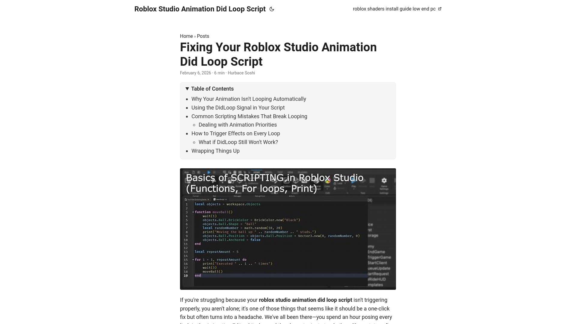 website screenshot of https://roblox-studio-animation-did-loop-script.pages.dev/