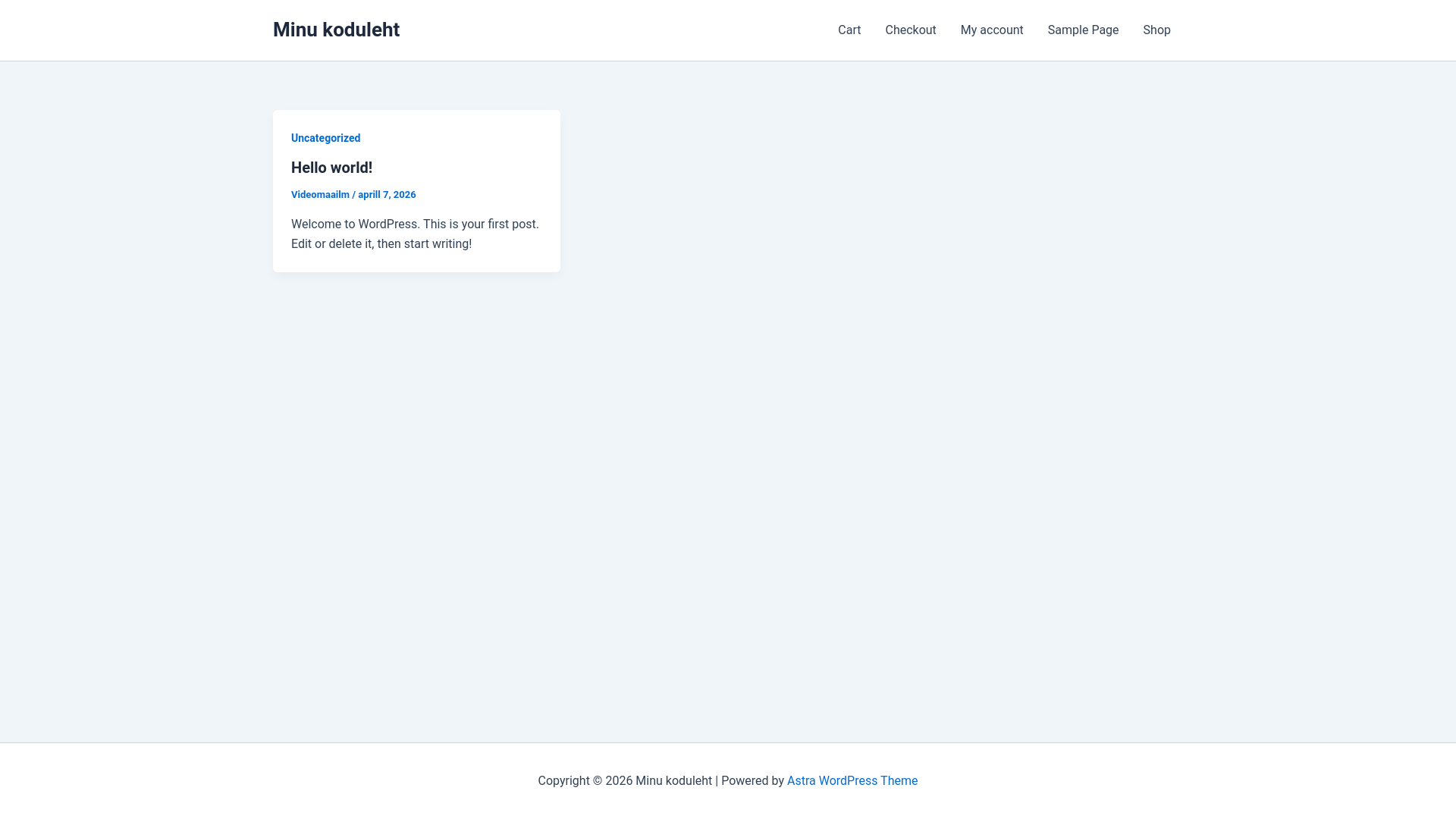 website screenshot of https://videomaailm.ee/