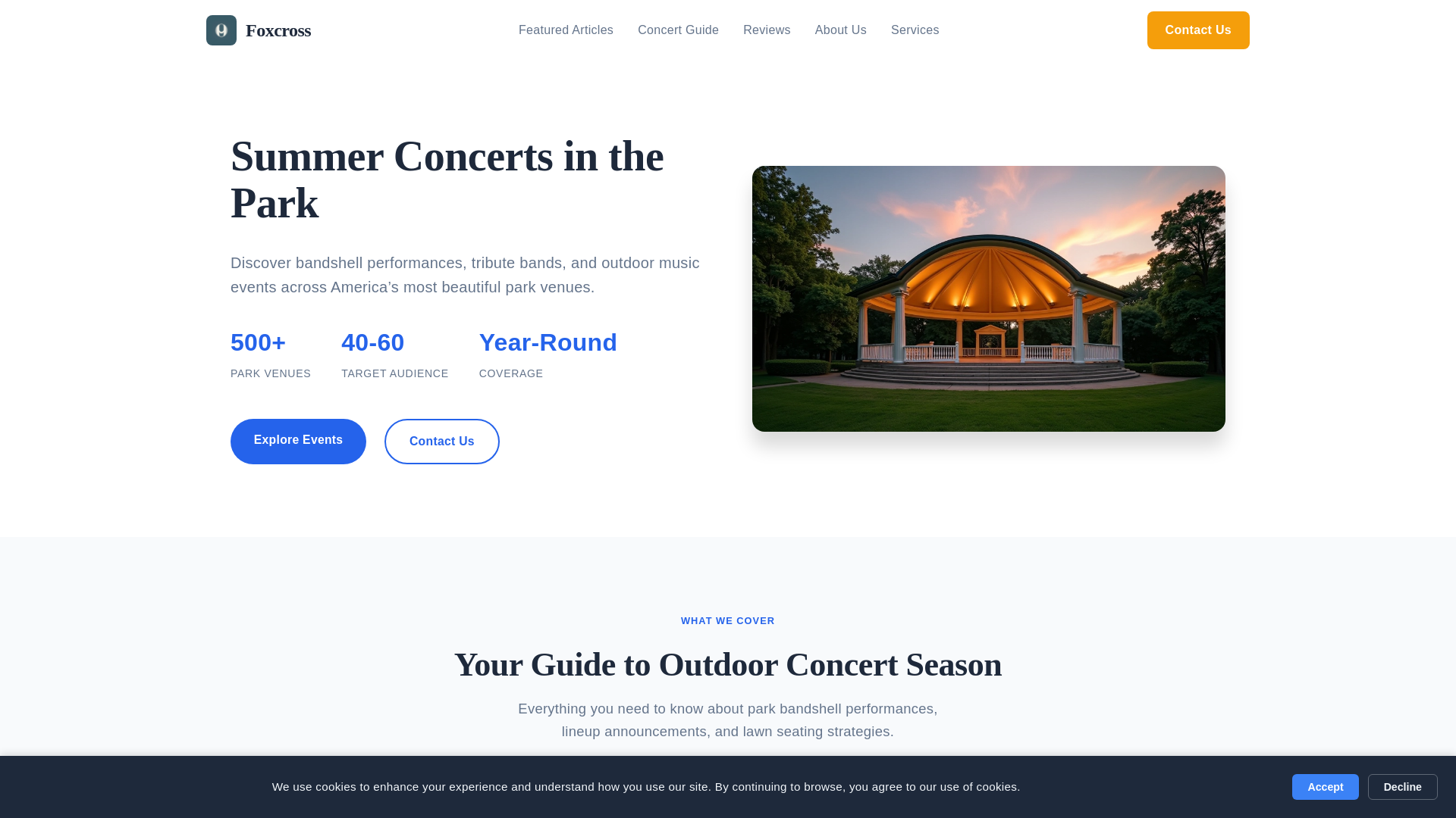 website screenshot of https://foxcross.org/