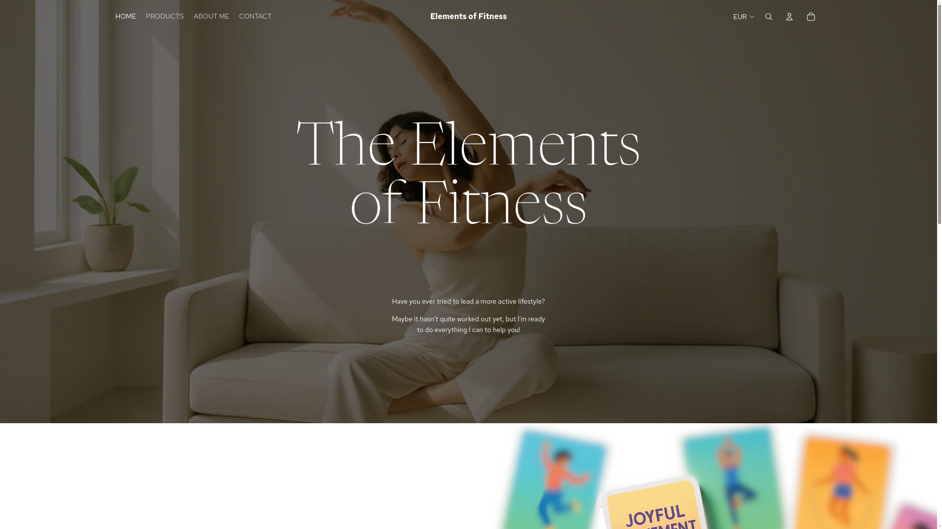 website screenshot of https://elementsoffitness.online/