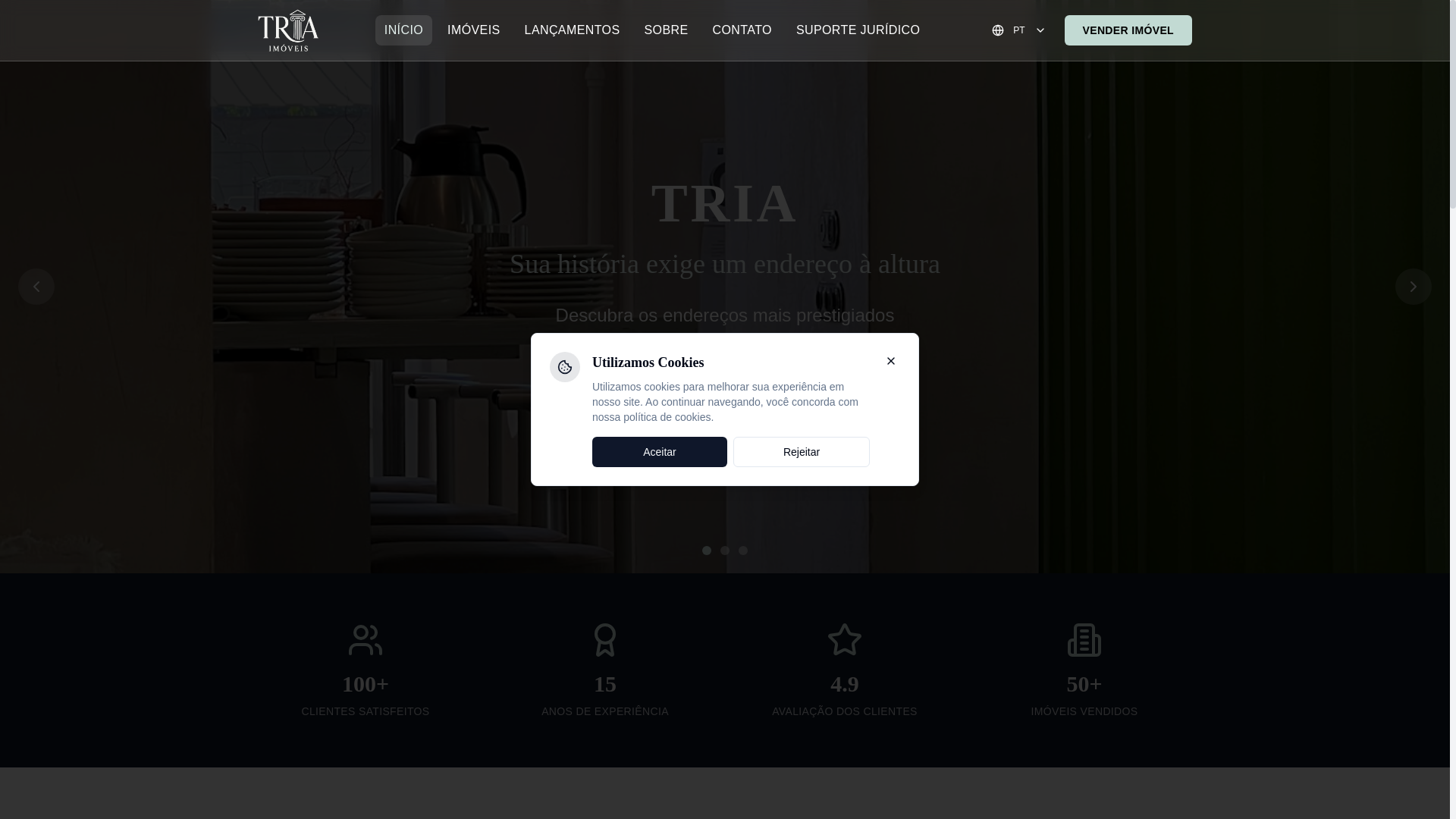 website screenshot of https://triaimoveis.org/