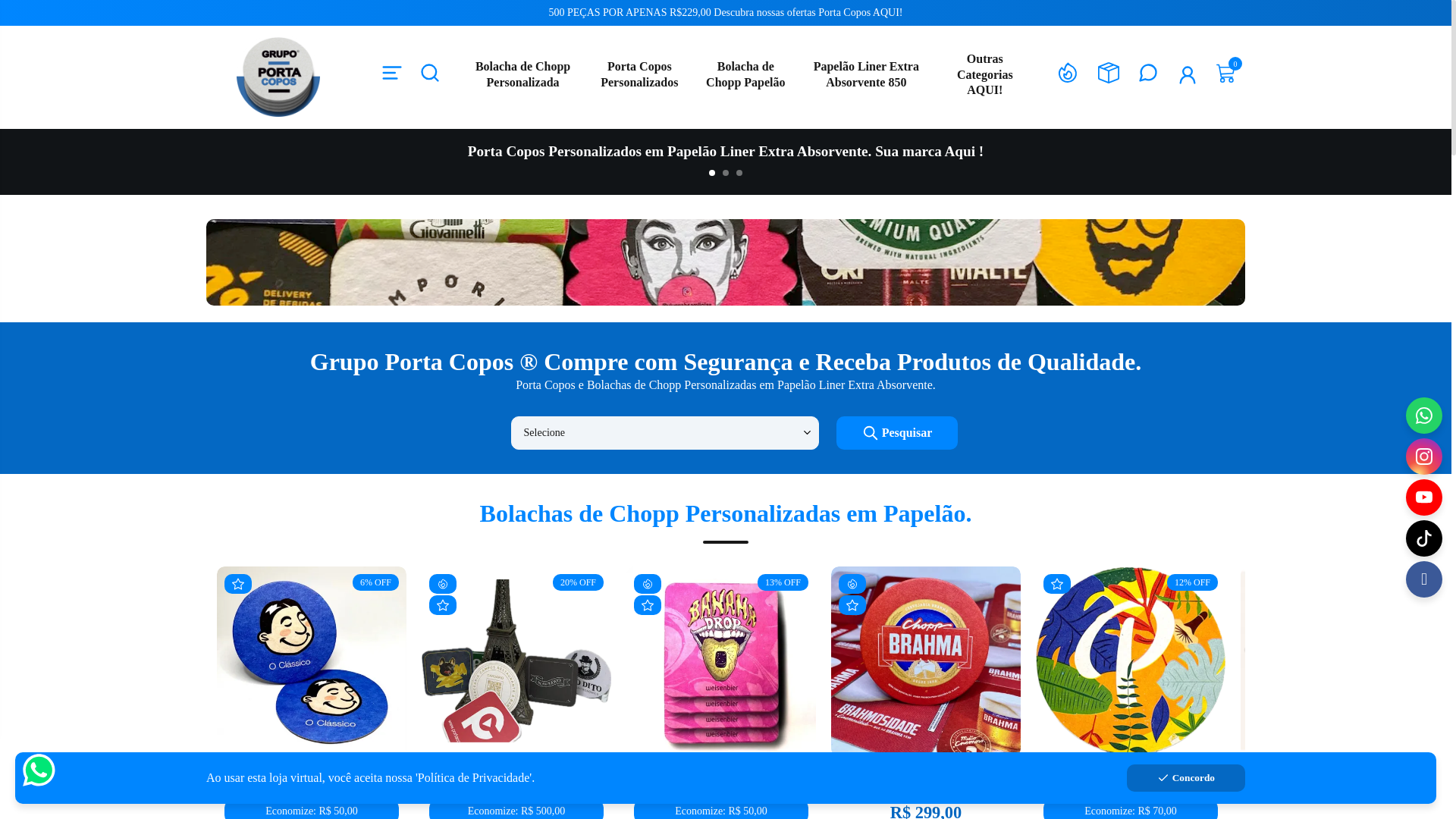 website screenshot of https://bolacha-para-chopp.net.br/