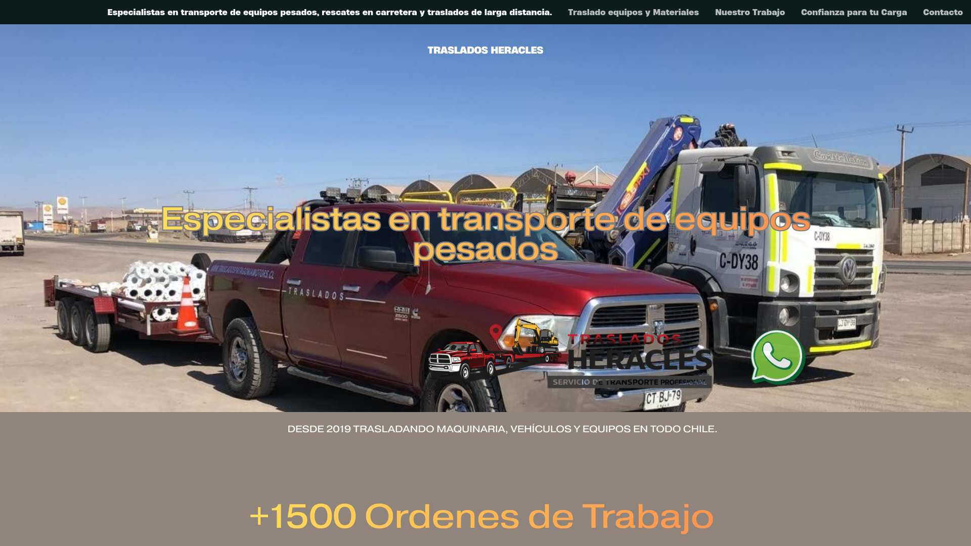 website screenshot of https://trasladosheracles.com/