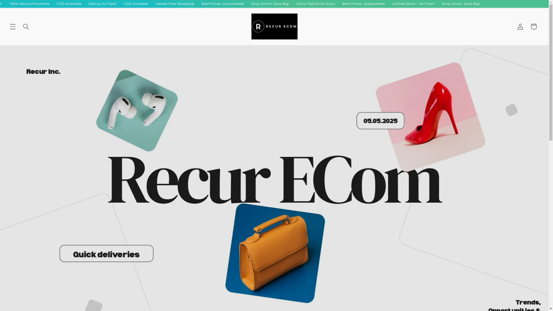 website screenshot of https://recurecom.store/