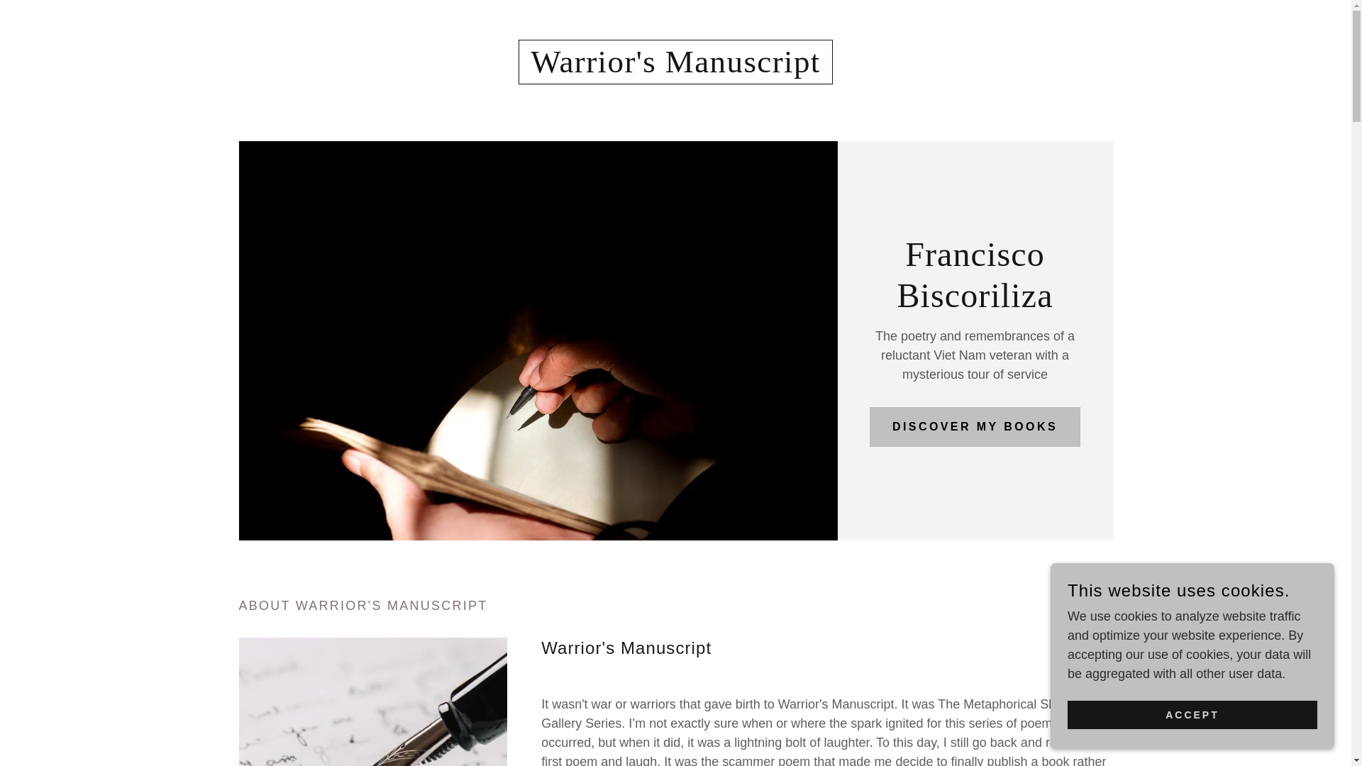 website screenshot of https://warriorsmanuscript.com/
