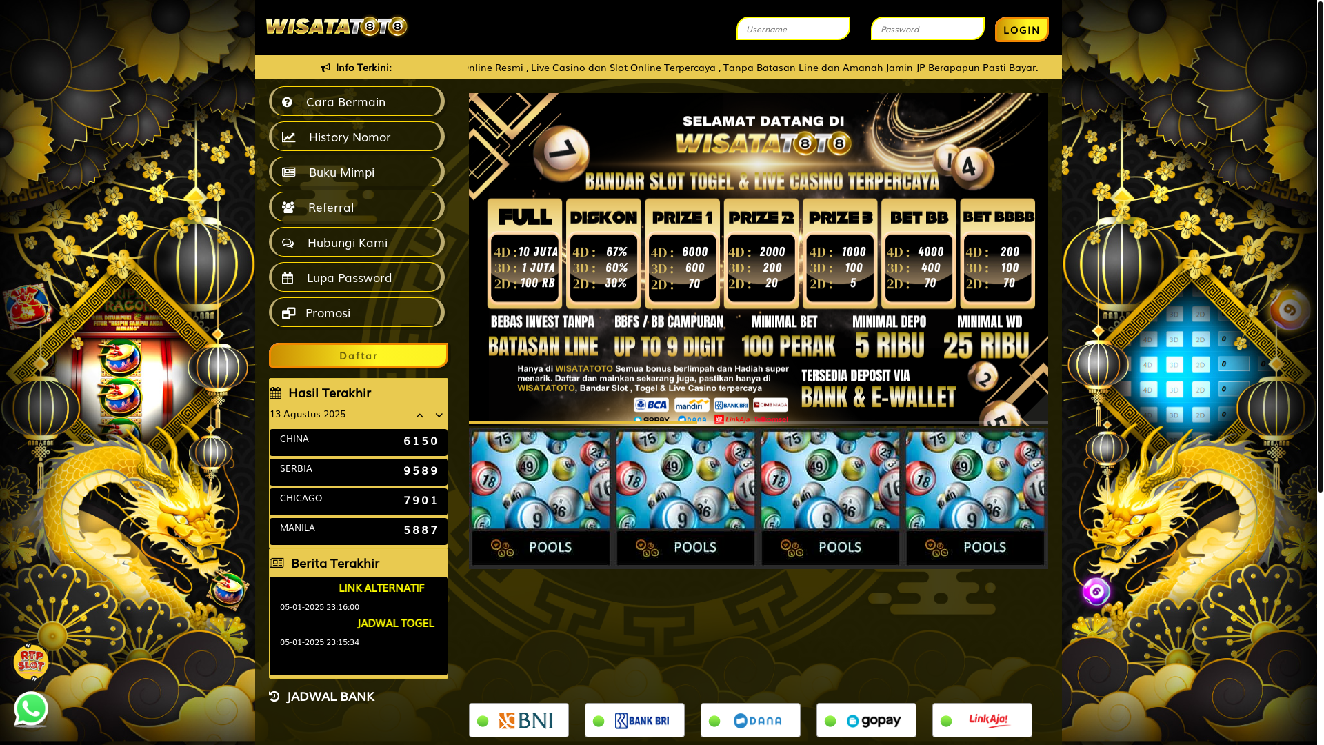 website screenshot of https://wisatatoto170.site/