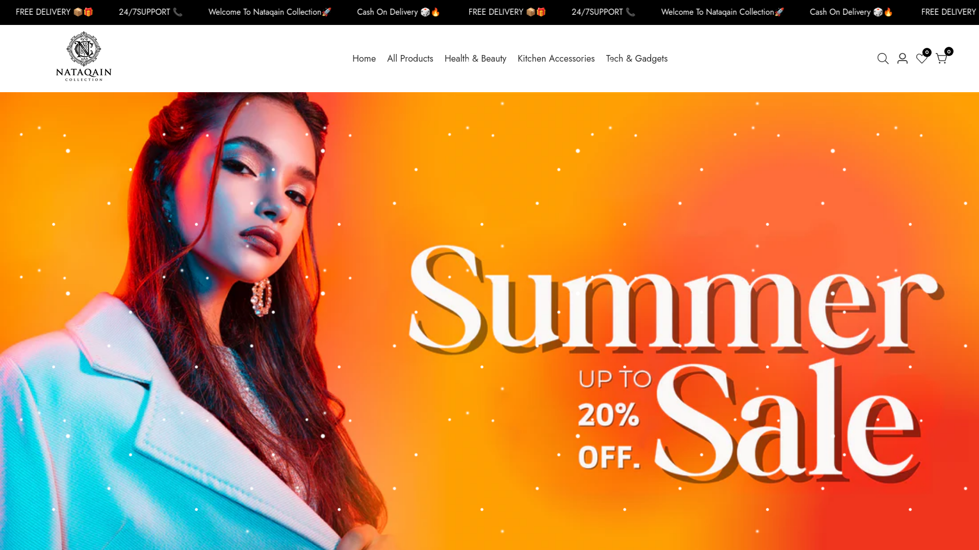 website screenshot of https://nataqincollection.shop/