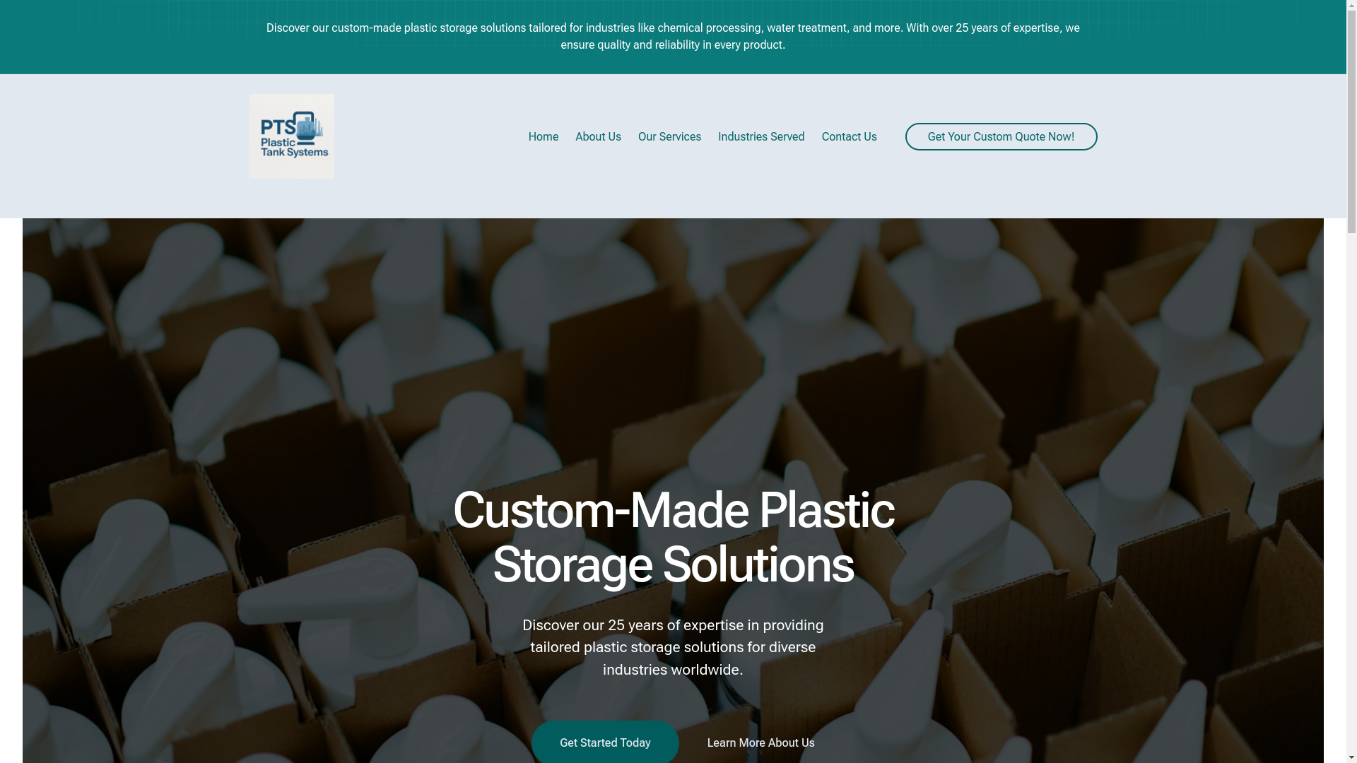 website screenshot of https://plastictanksystem.com/