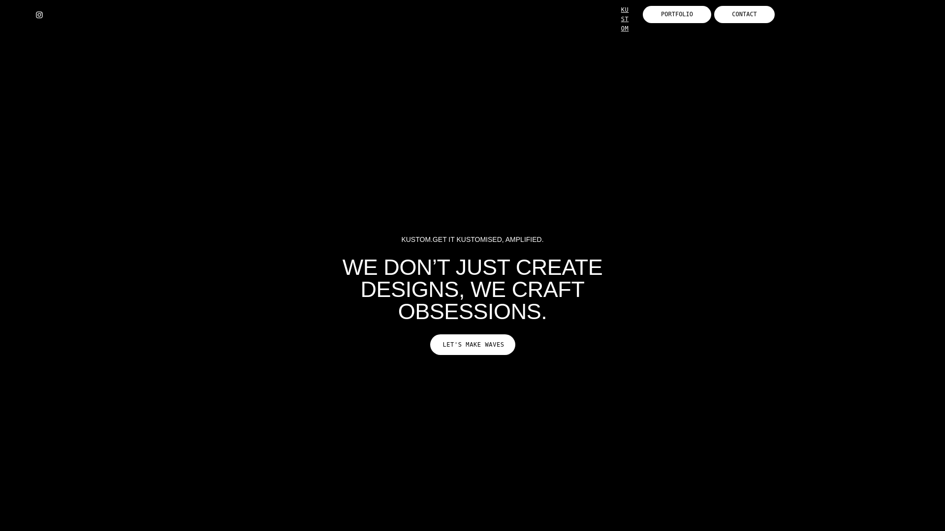 website screenshot of https://kustom.co.in/