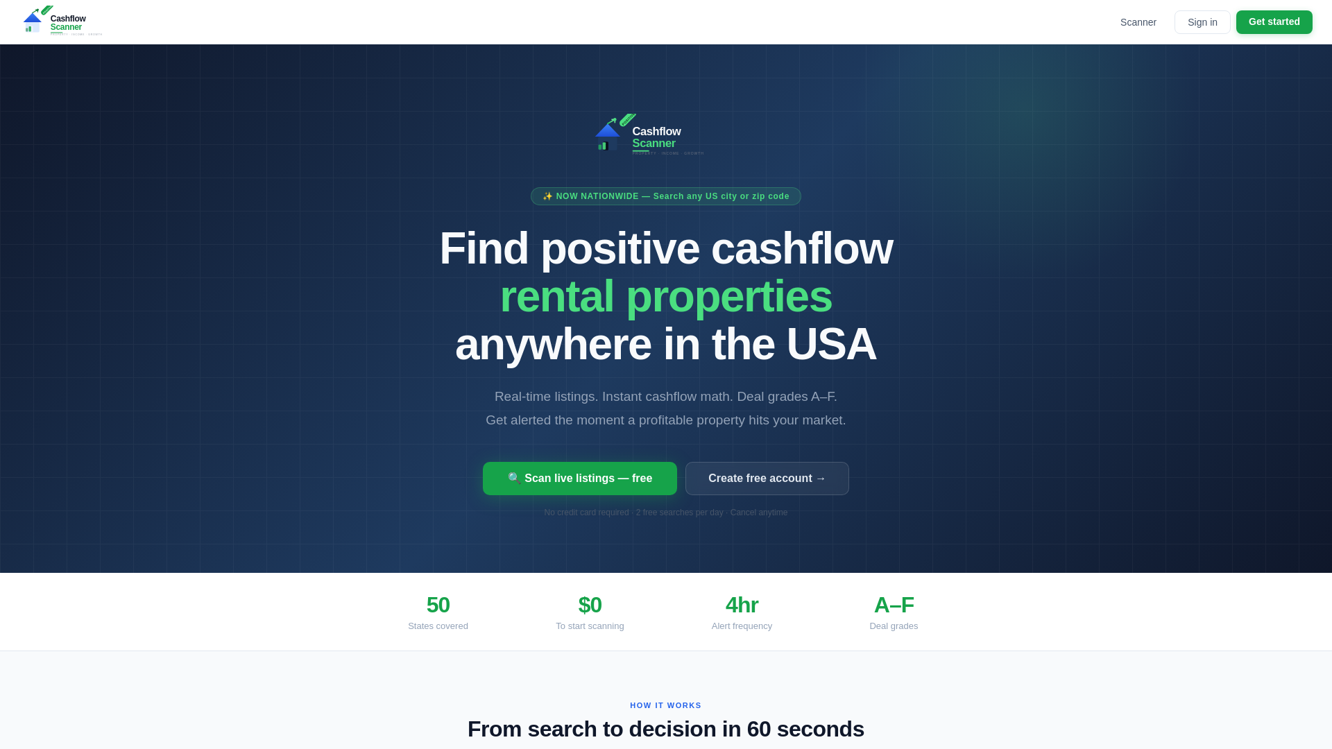 website screenshot of https://cashflowscanner.com/