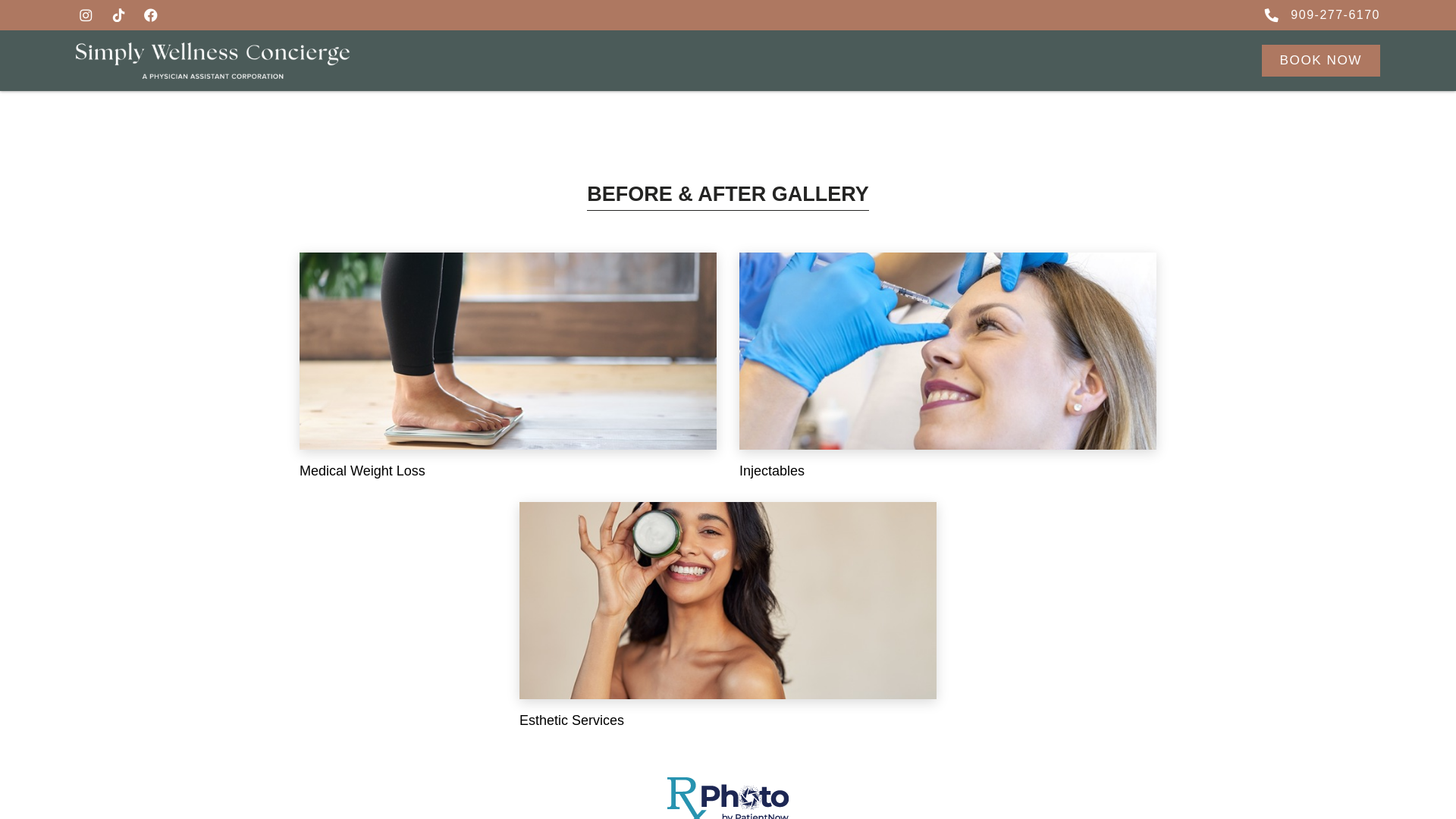 website screenshot of https://simply-wellness.gallery/