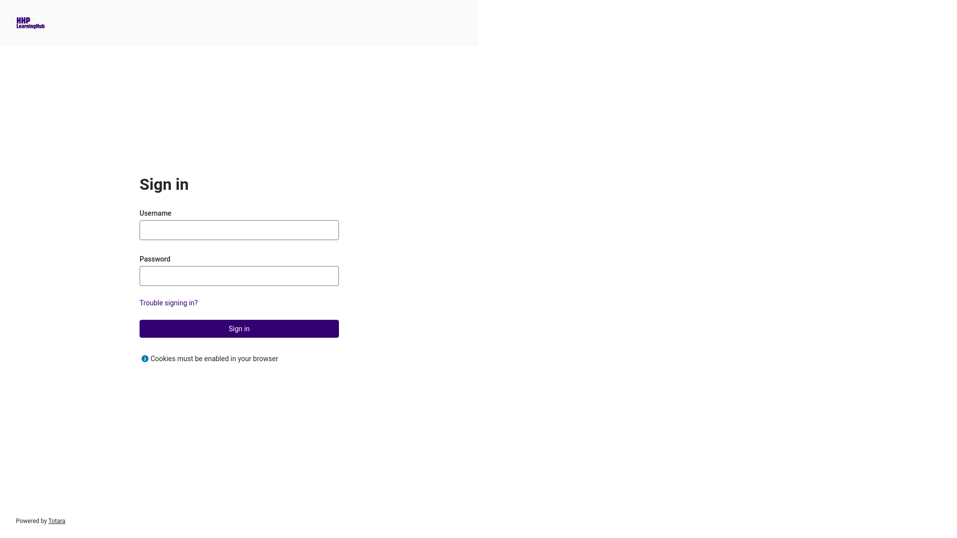 website screenshot of https://hhplearn.org.uk/