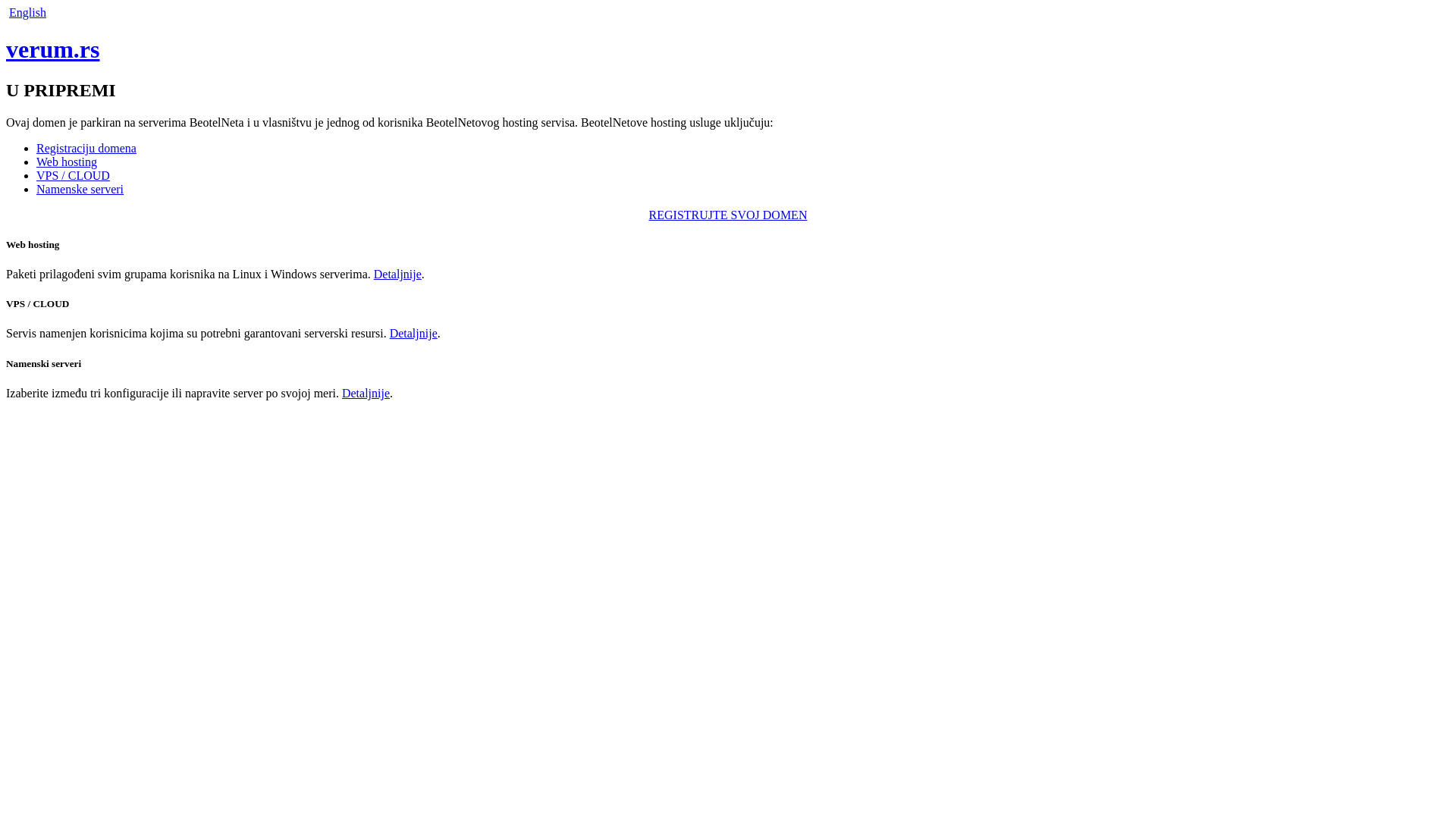 website screenshot of https://verum.rs/