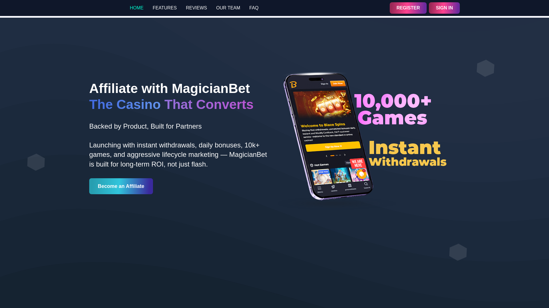 website screenshot of https://magician-affiliates-page.pages.dev/