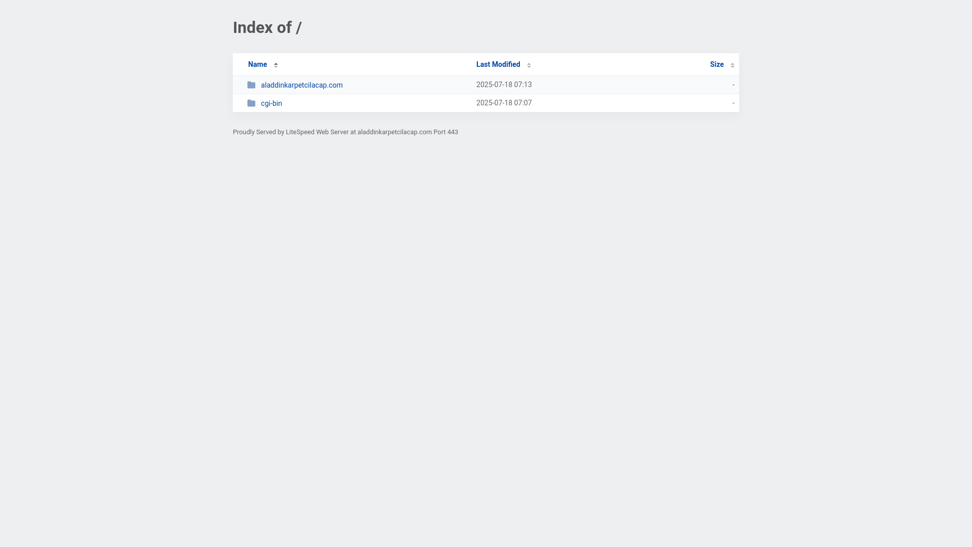 website screenshot of https://aladdinkarpetcilacap.com/