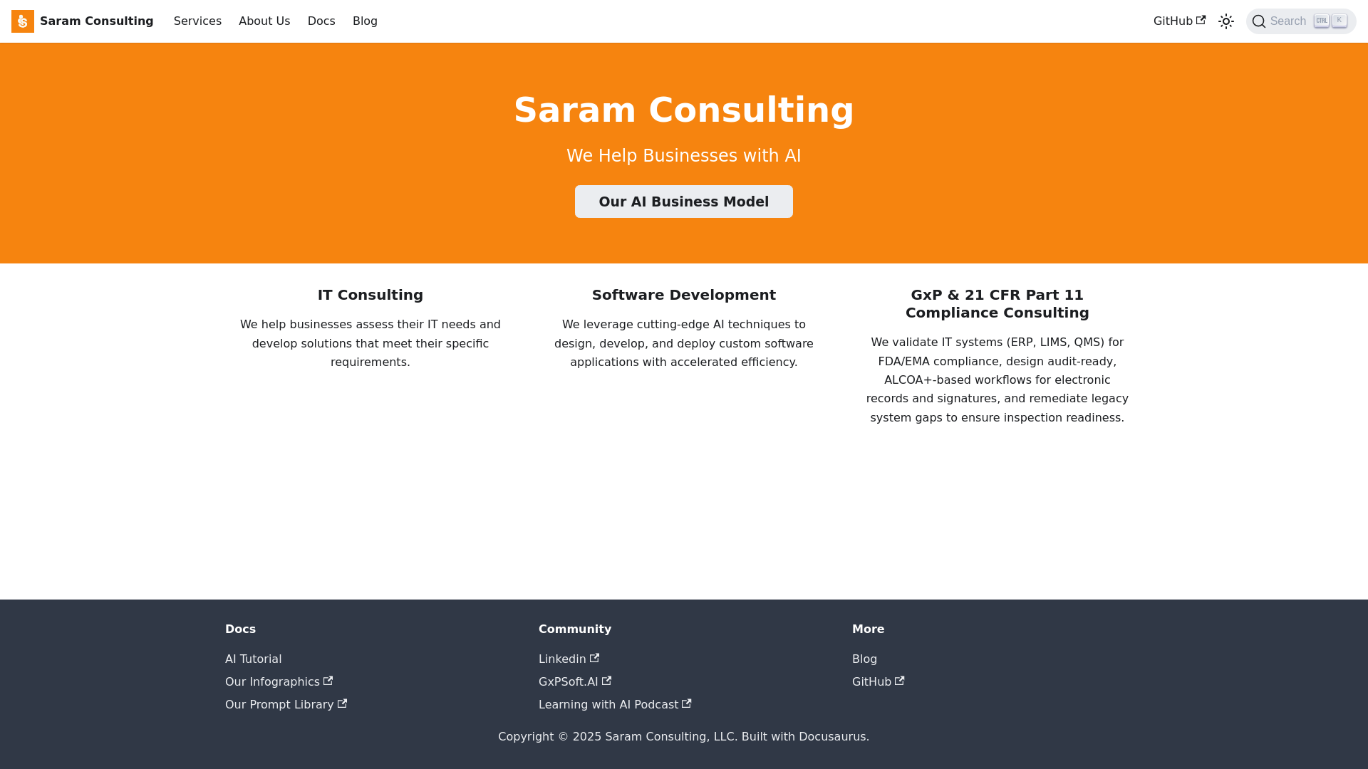 website screenshot of https://saram-io.pages.dev/