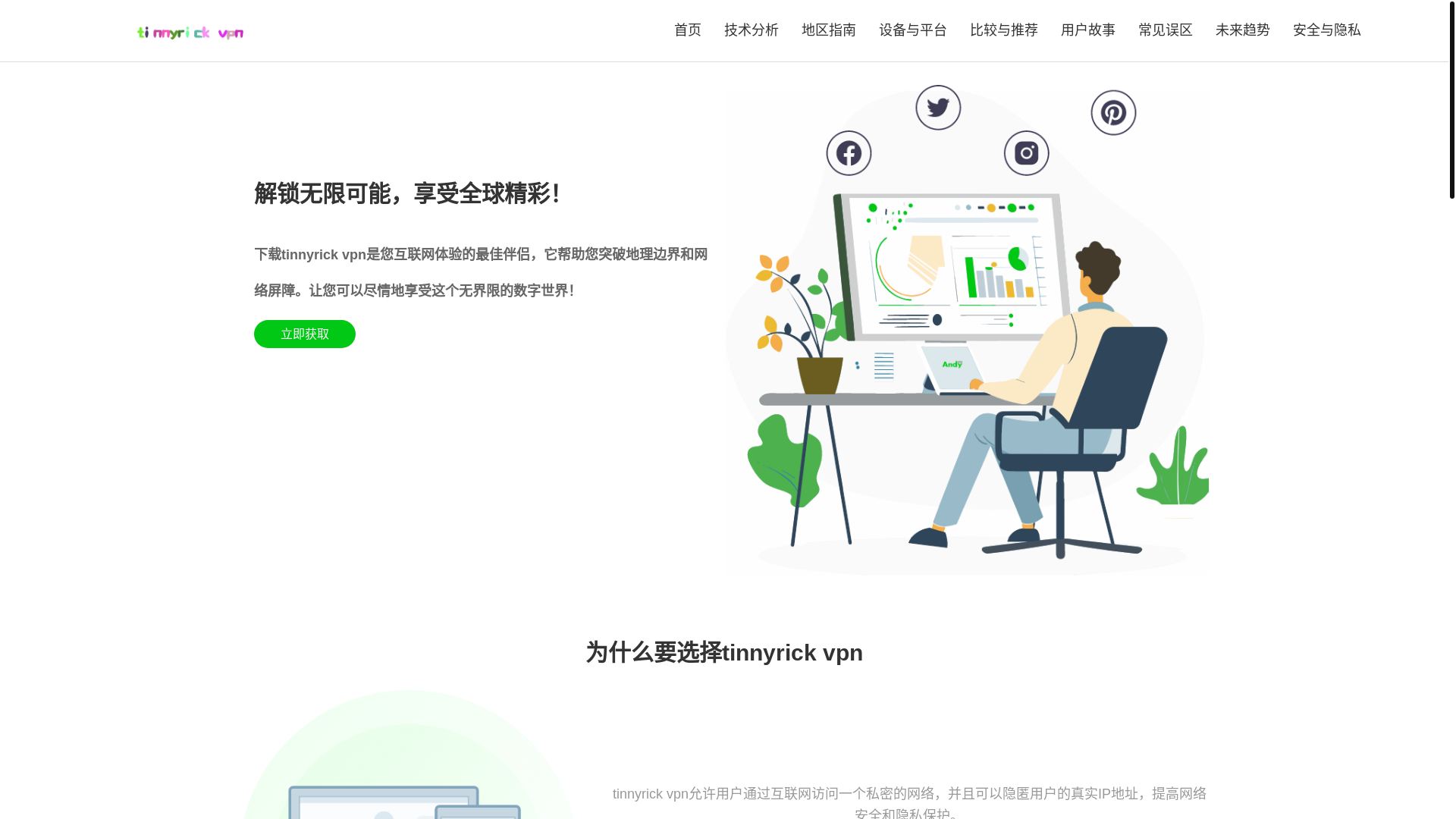 website screenshot of https://cn-tinnyrickvpn.com/