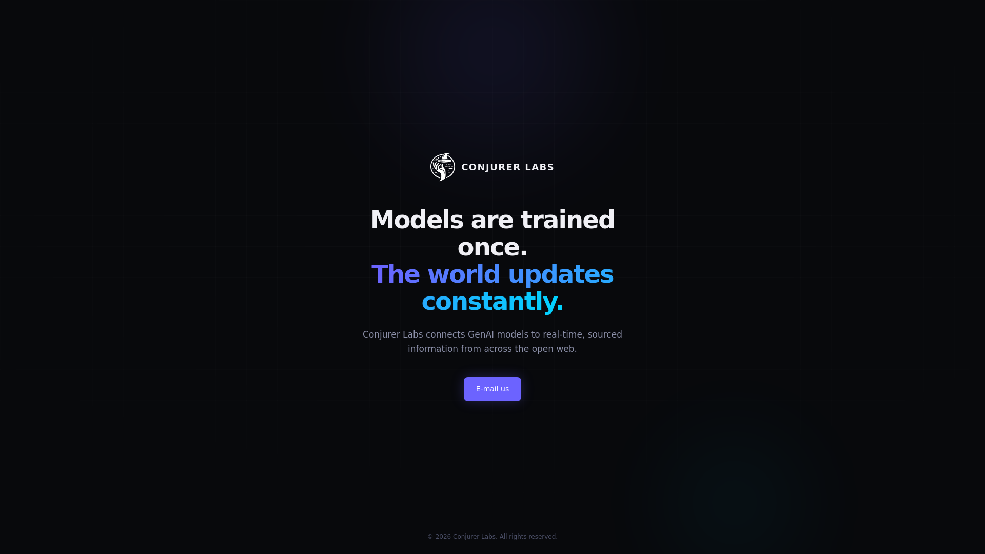 website screenshot of https://conjurerlabs.com/