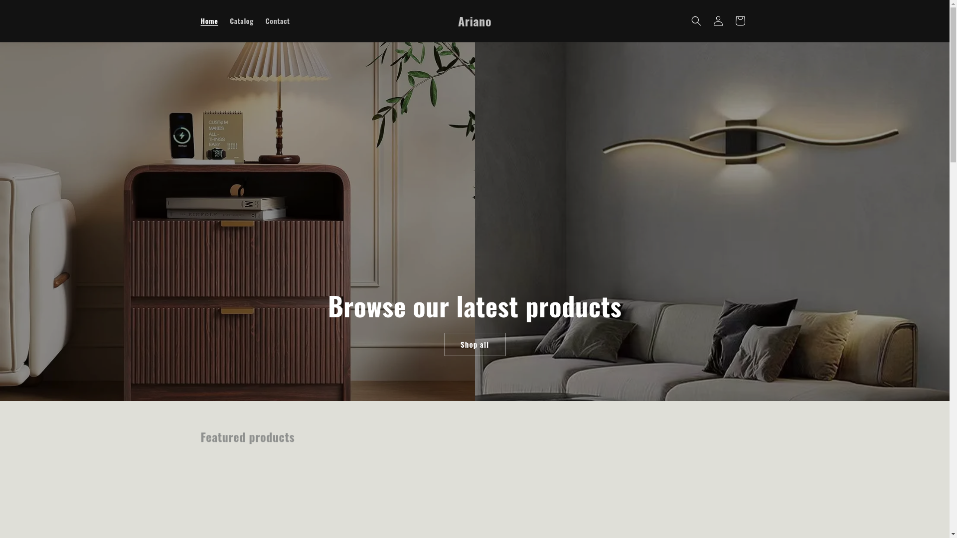 website screenshot of https://arianohome.com/