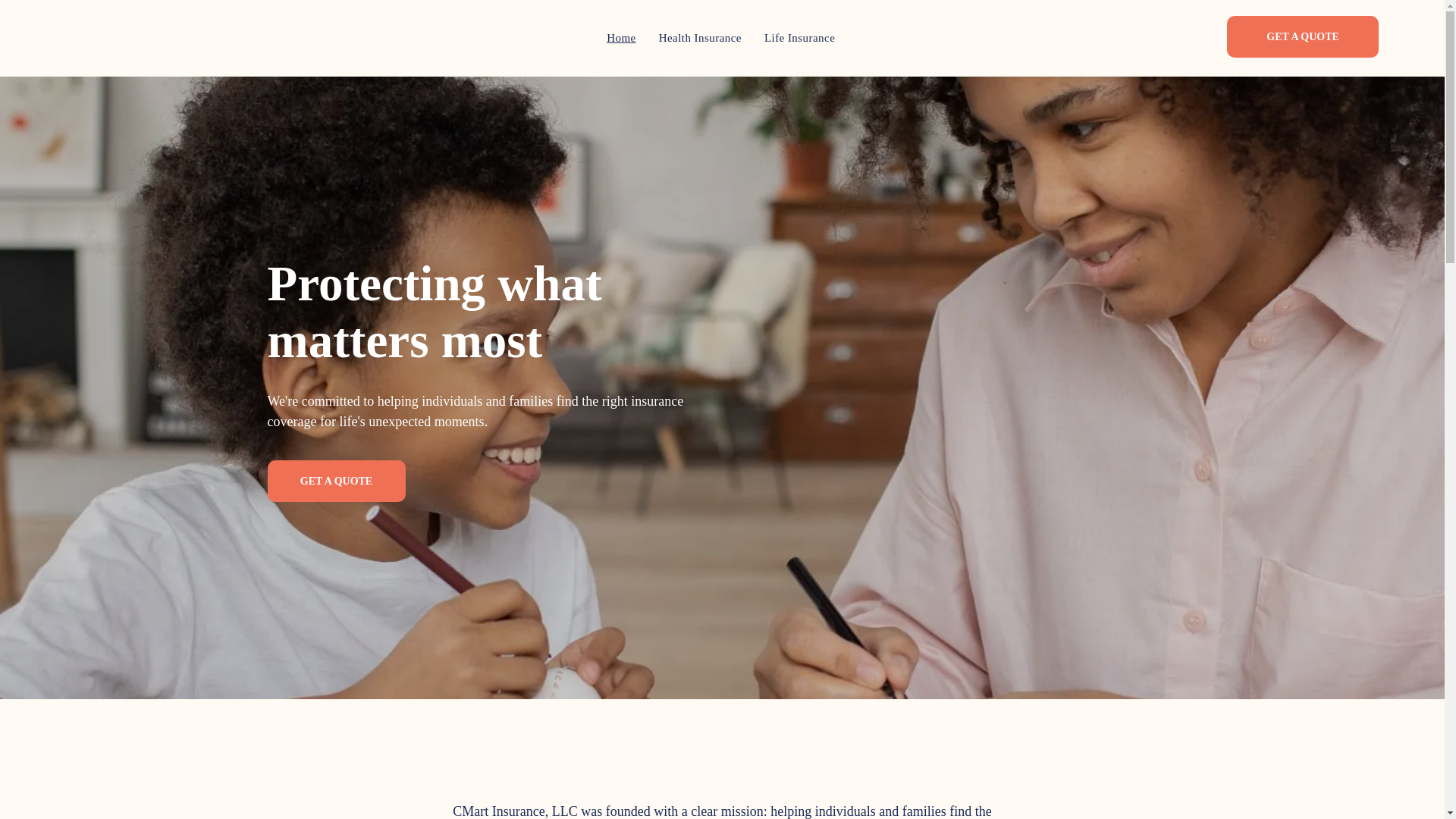 website screenshot of https://cmartinsurance.net/