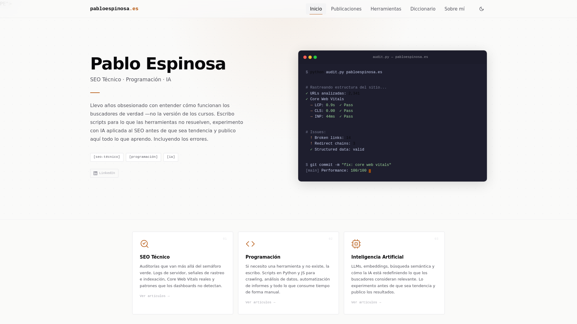 website screenshot of https://pabloespinosa.es/