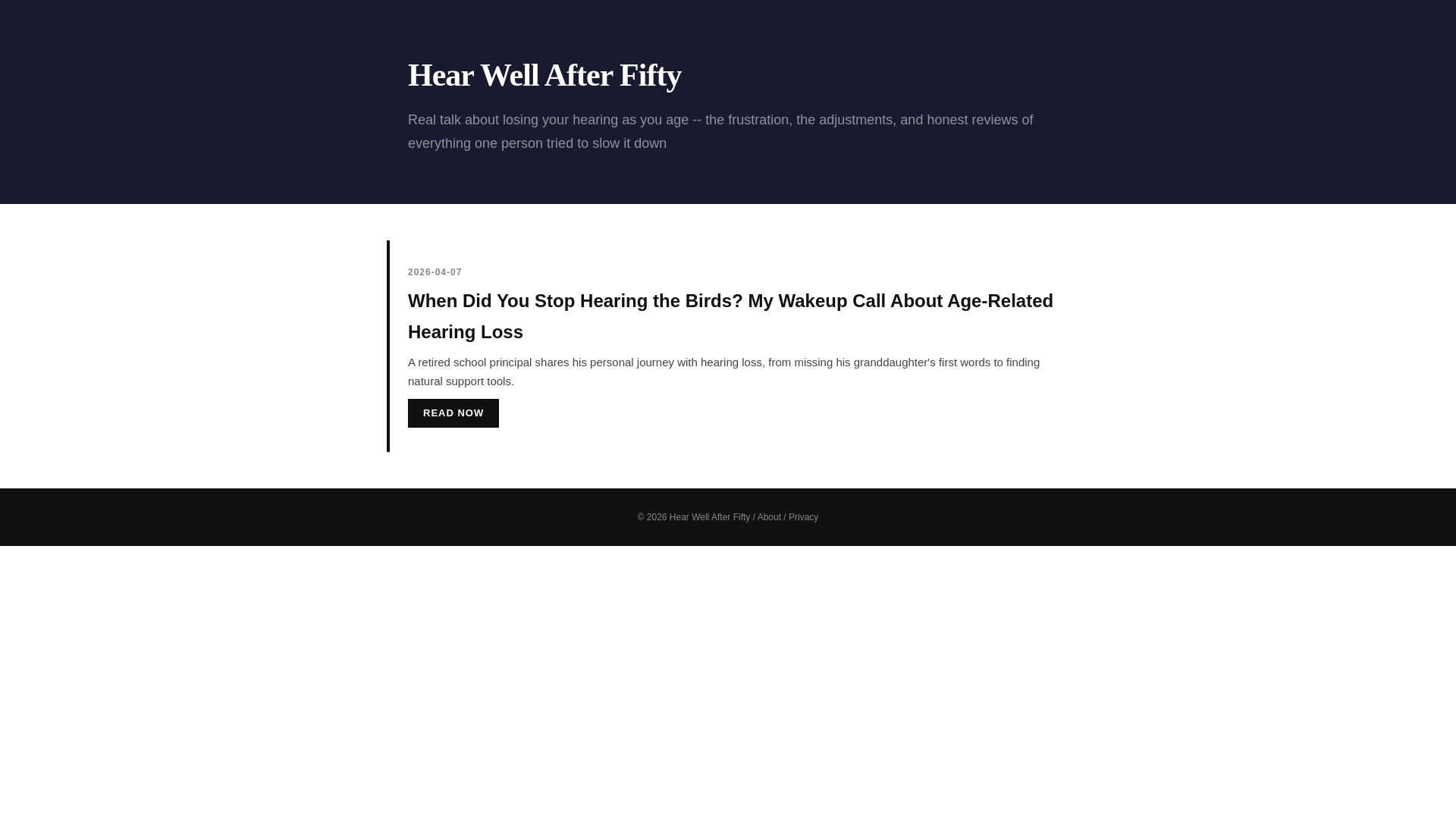 website screenshot of https://hear-well-after-50.pages.dev/