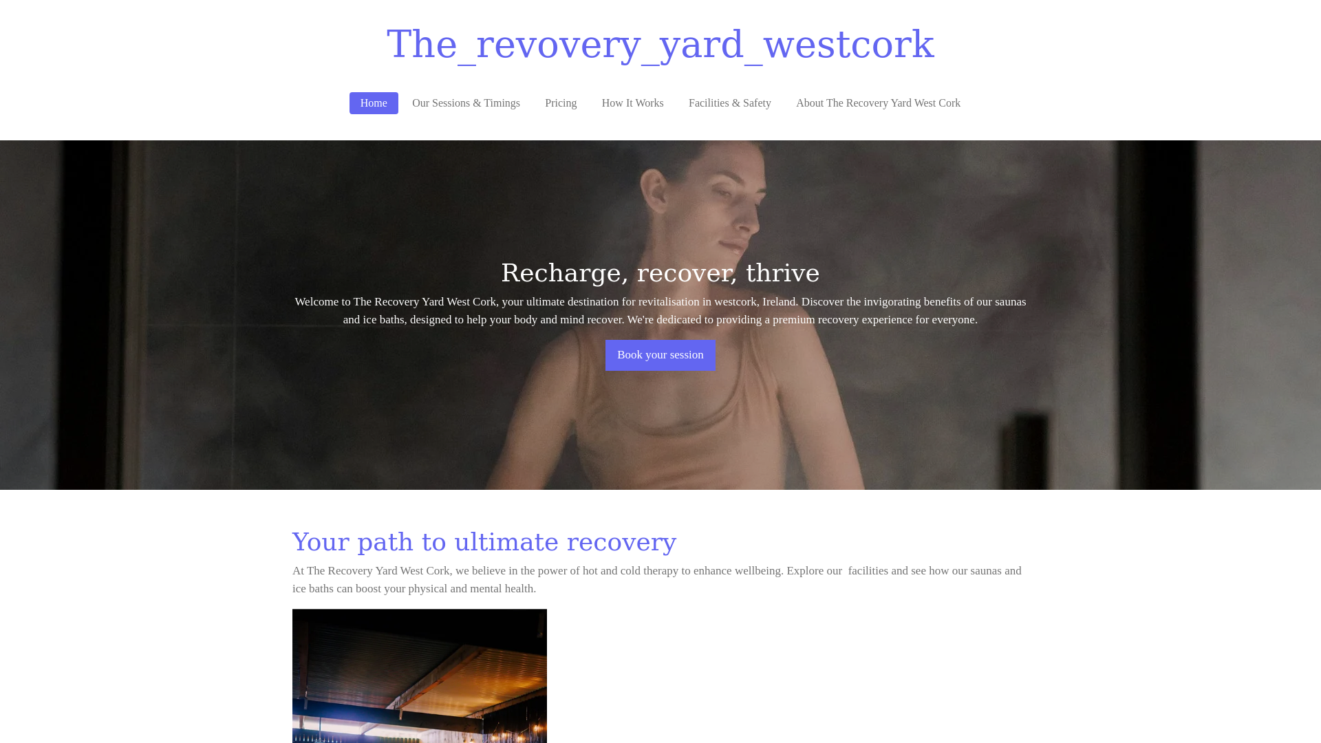 website screenshot of https://the-revovery-yard-westcork.com/