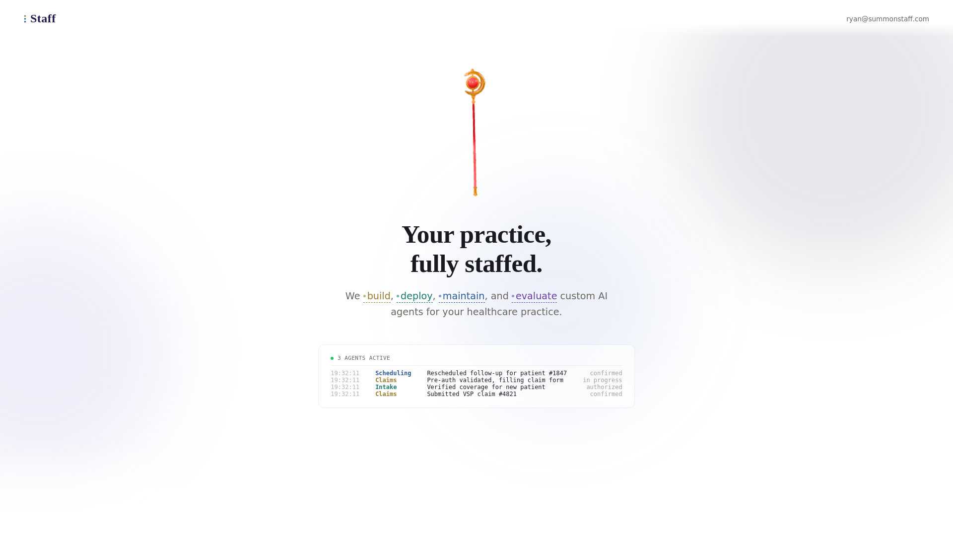 website screenshot of https://summonstaff.pages.dev/