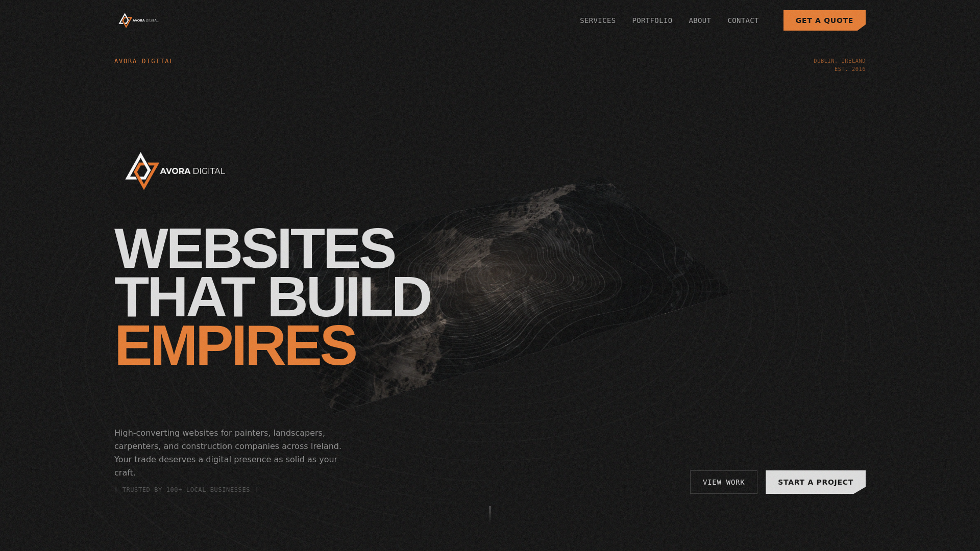 website screenshot of https://avoradigitalpages.com/