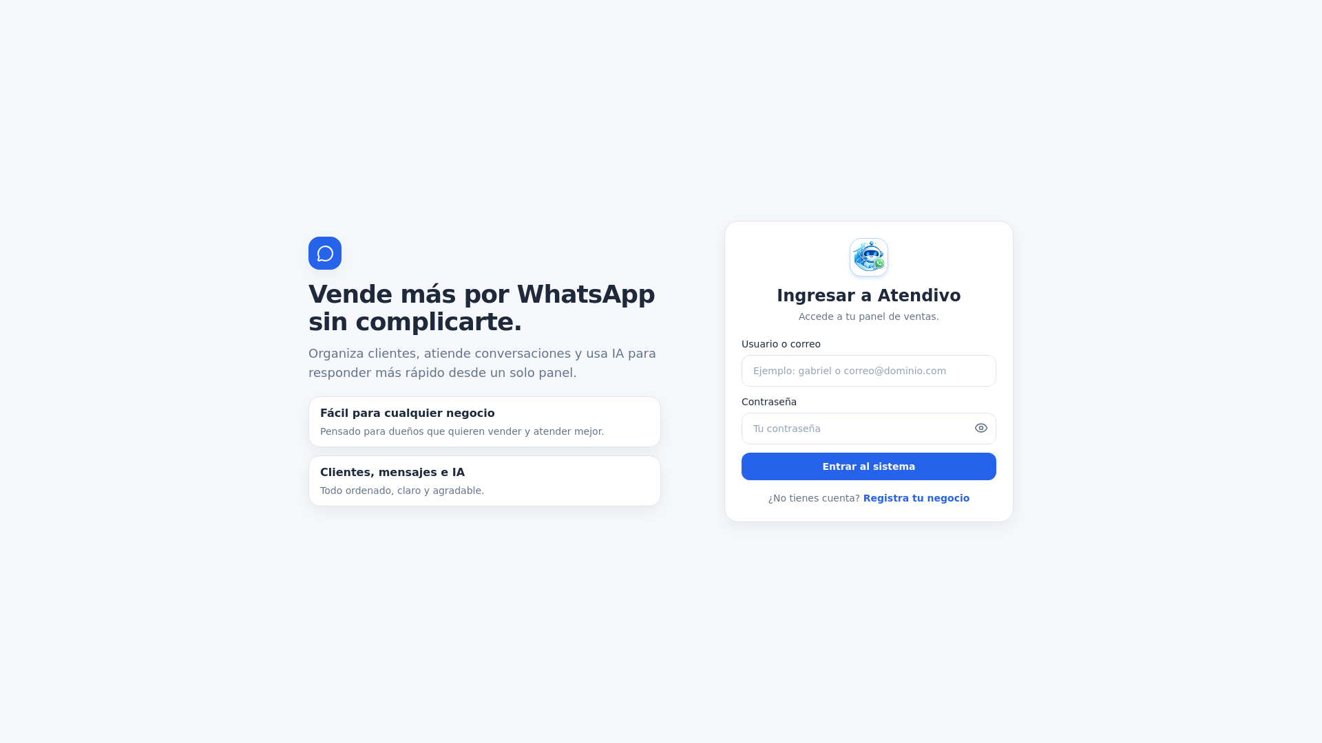 website screenshot of https://atendivo.site/
