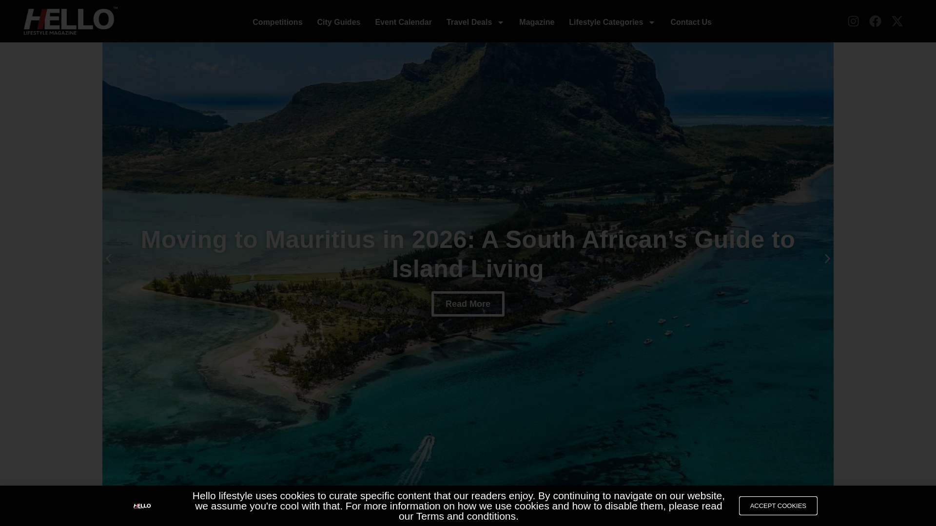 website screenshot of https://hellolifestyle.co.za