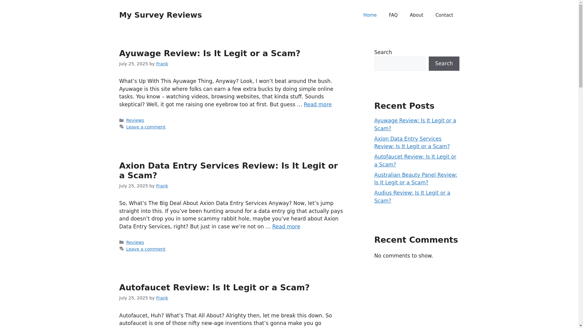 website screenshot of https://mysurveyreviews.com/