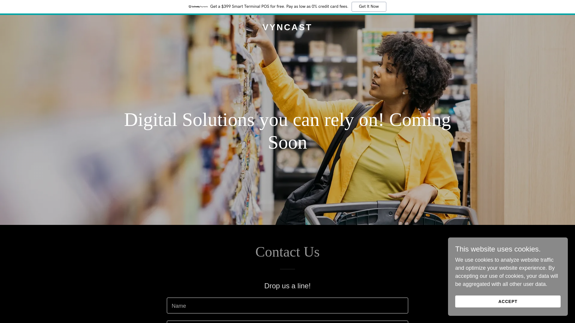 website screenshot of https://vyncast.com/