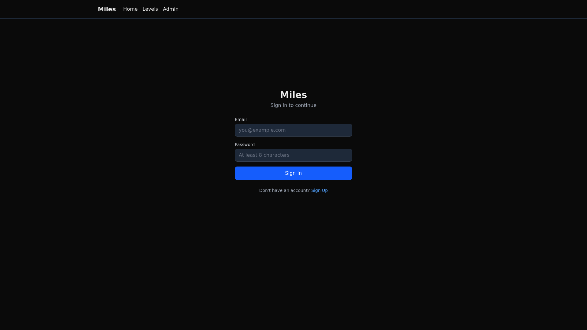 website screenshot of https://miles-stage.pages.dev/