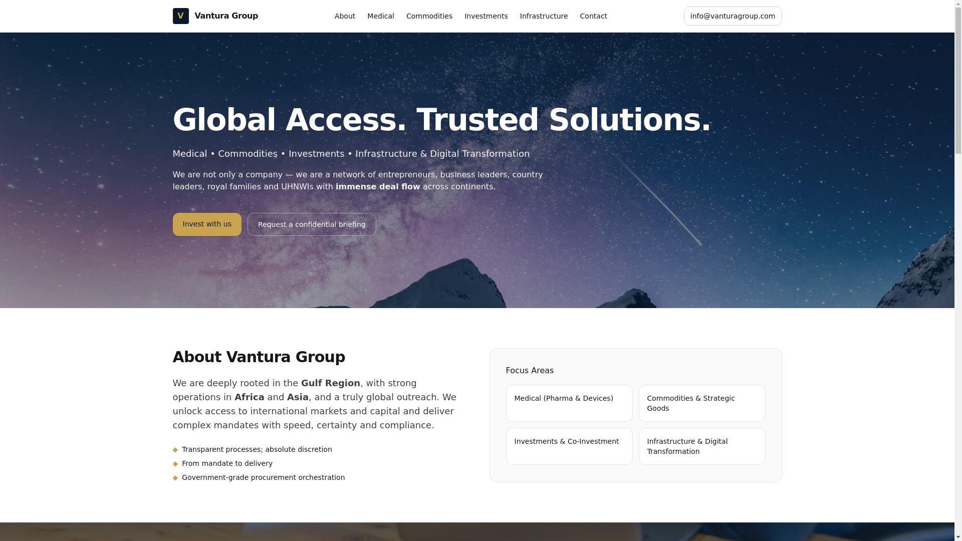 website screenshot of https://vanturagroup.pages.dev/