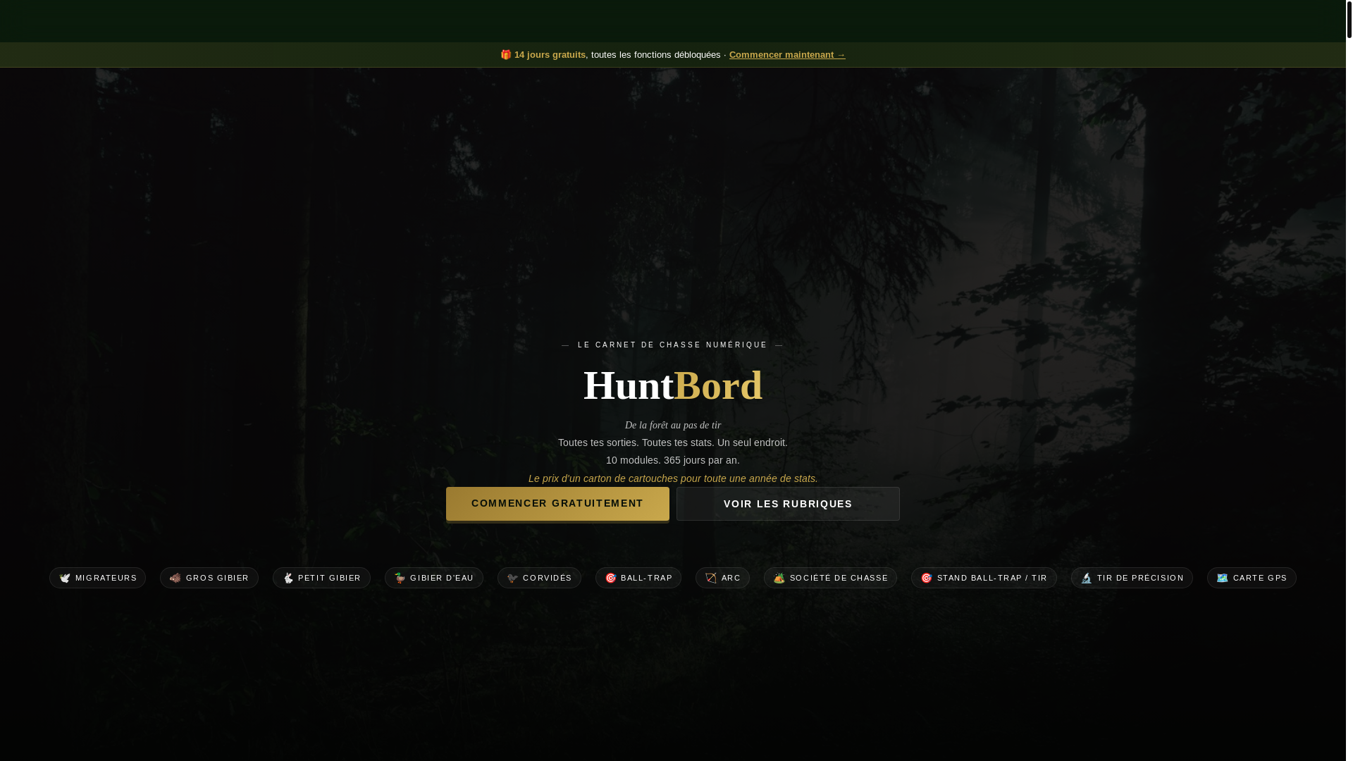 website screenshot of https://huntbord.fr/