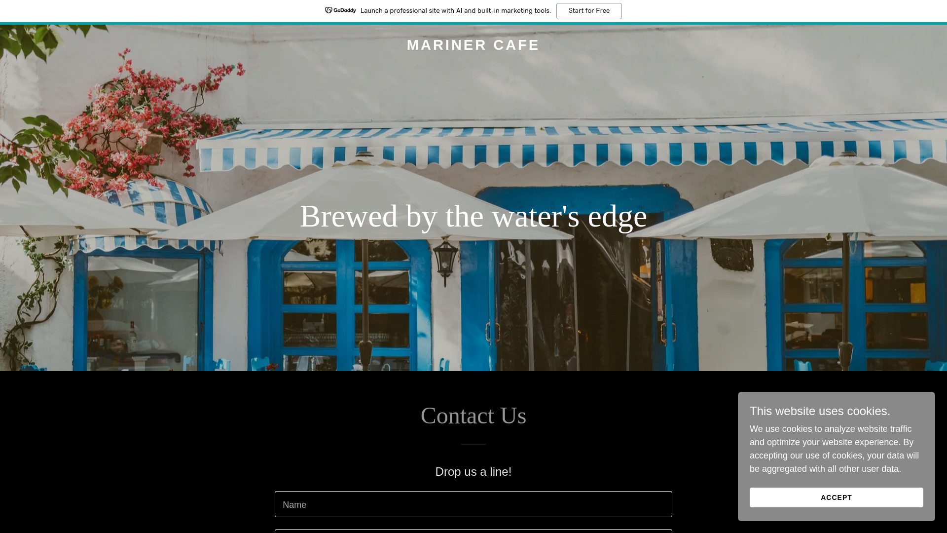 website screenshot of https://themarinercafe.com/