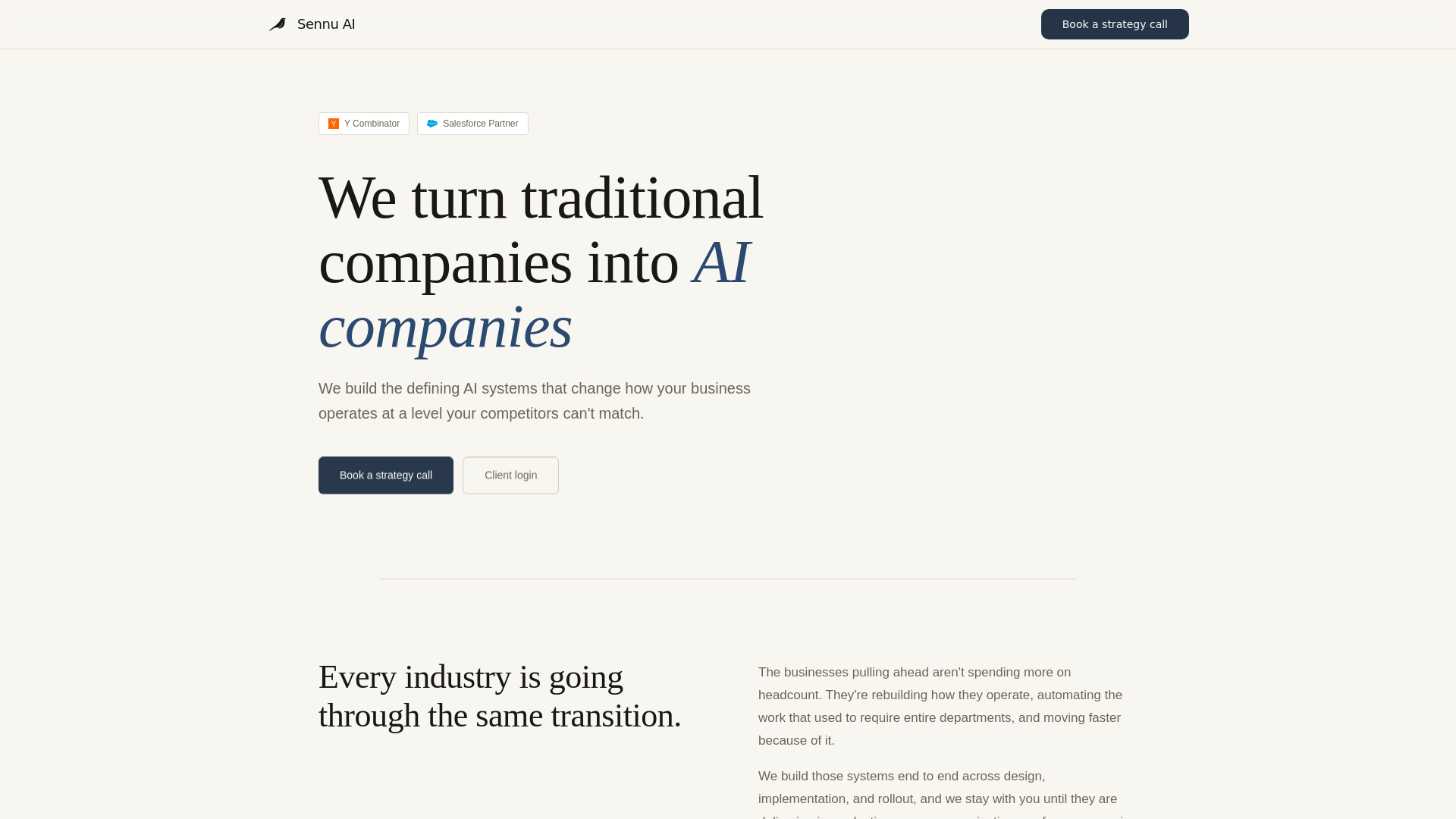 website screenshot of https://sennuagentic.com