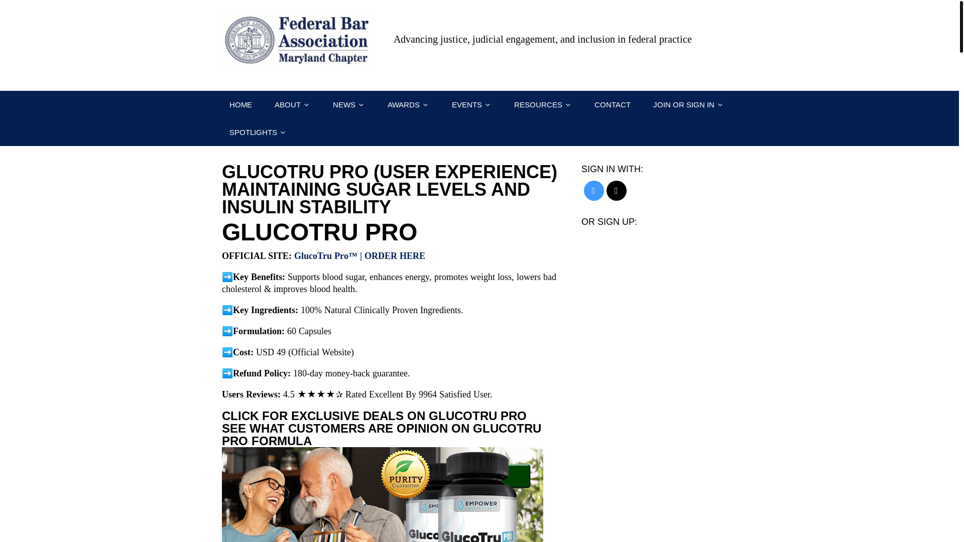 website screenshot of https://www.fbamd.org/glucotruprousa