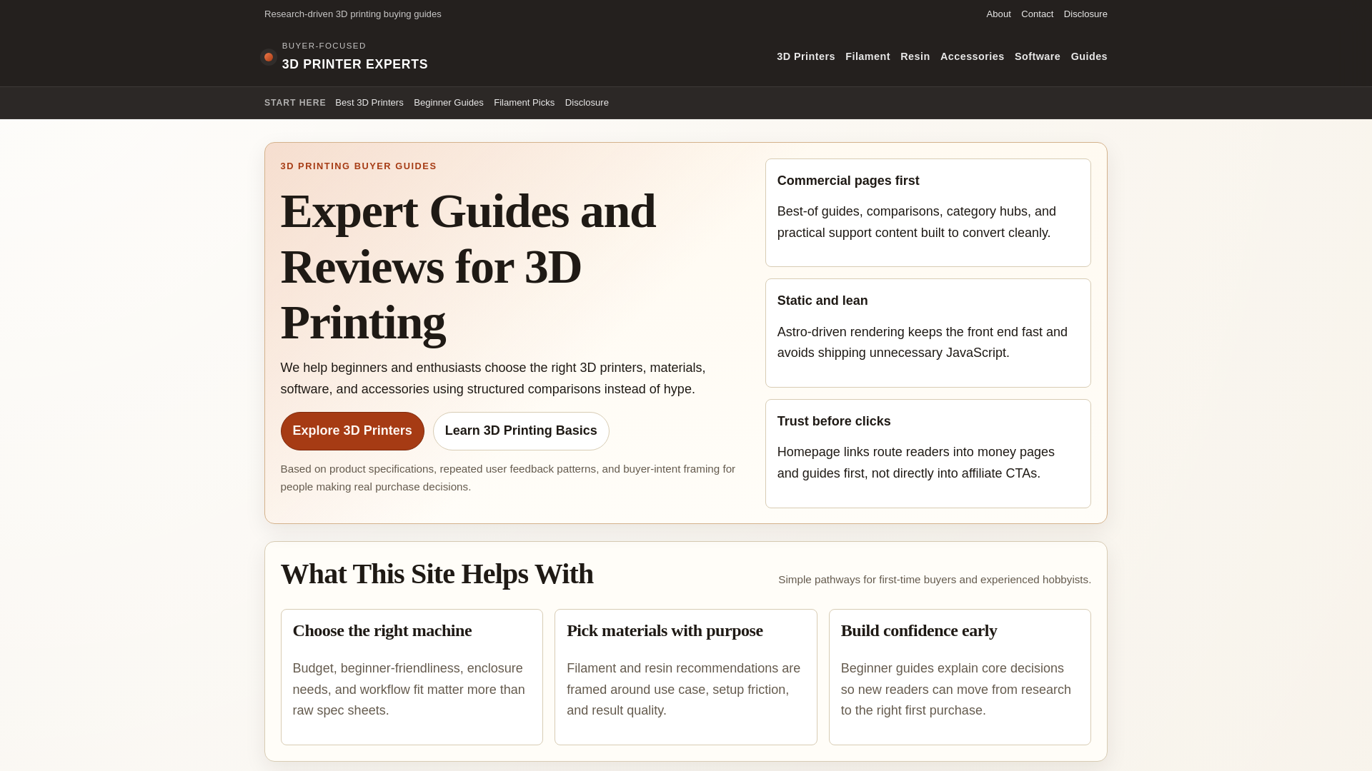 website screenshot of https://3dprintingexperts.pages.dev/