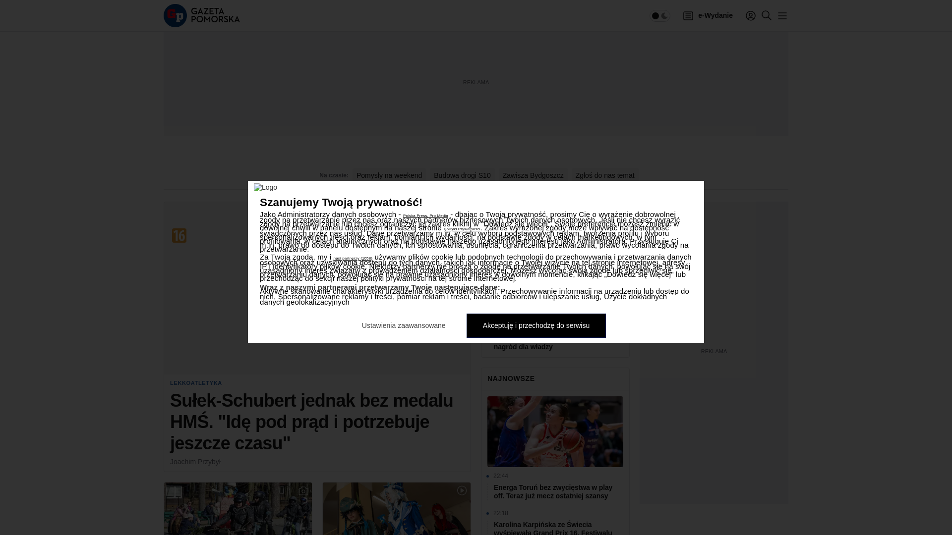 website screenshot of https://pomorska.pl