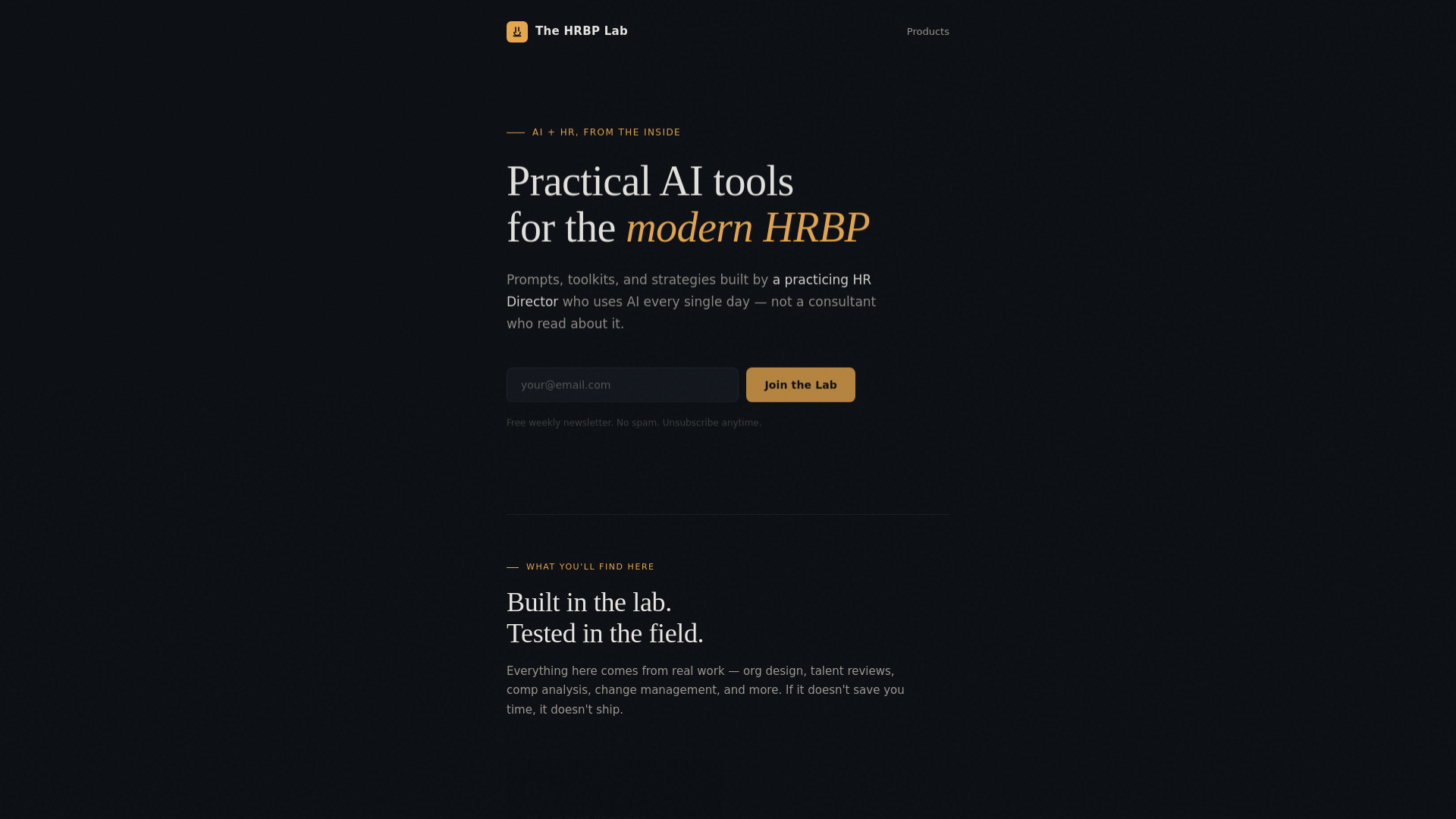 website screenshot of https://thehrbplab.pages.dev/