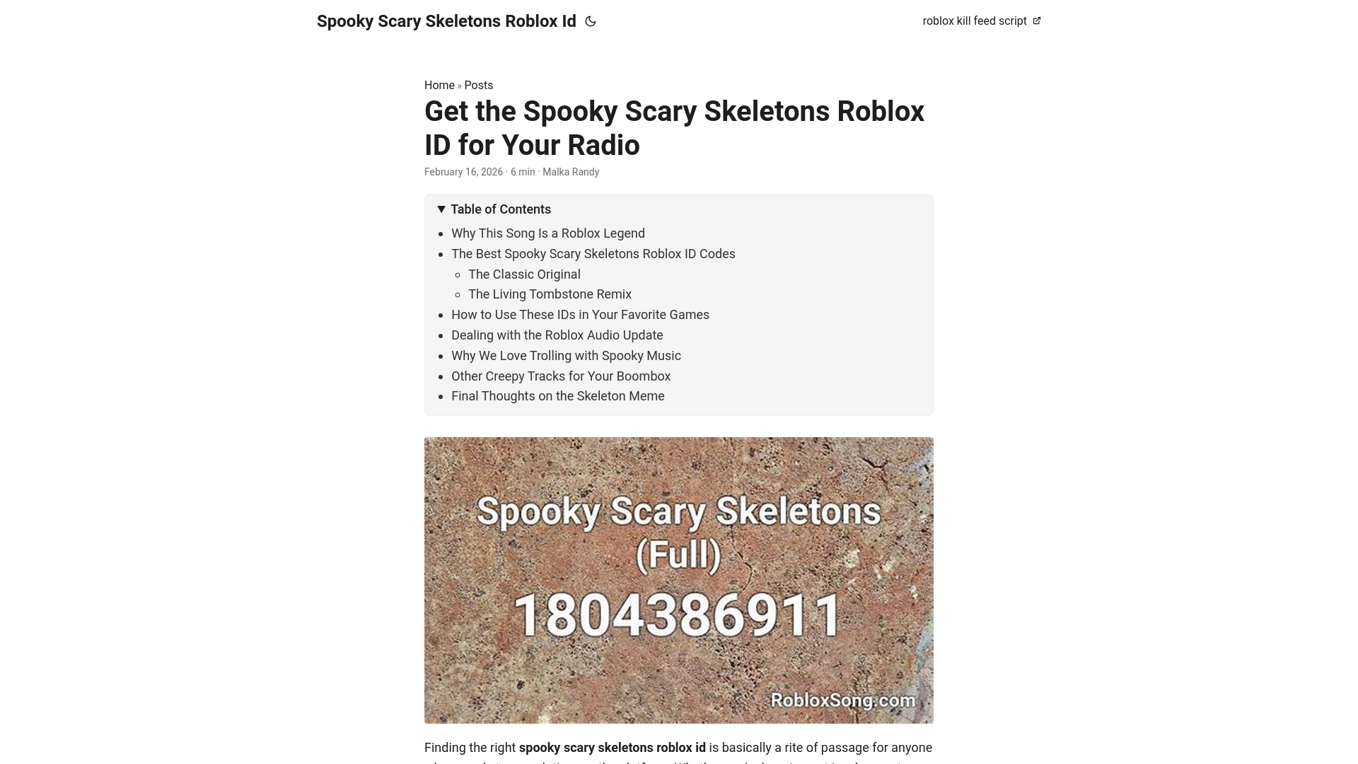 website screenshot of https://spooky-scary-skeletons-roblox-id.pages.dev/