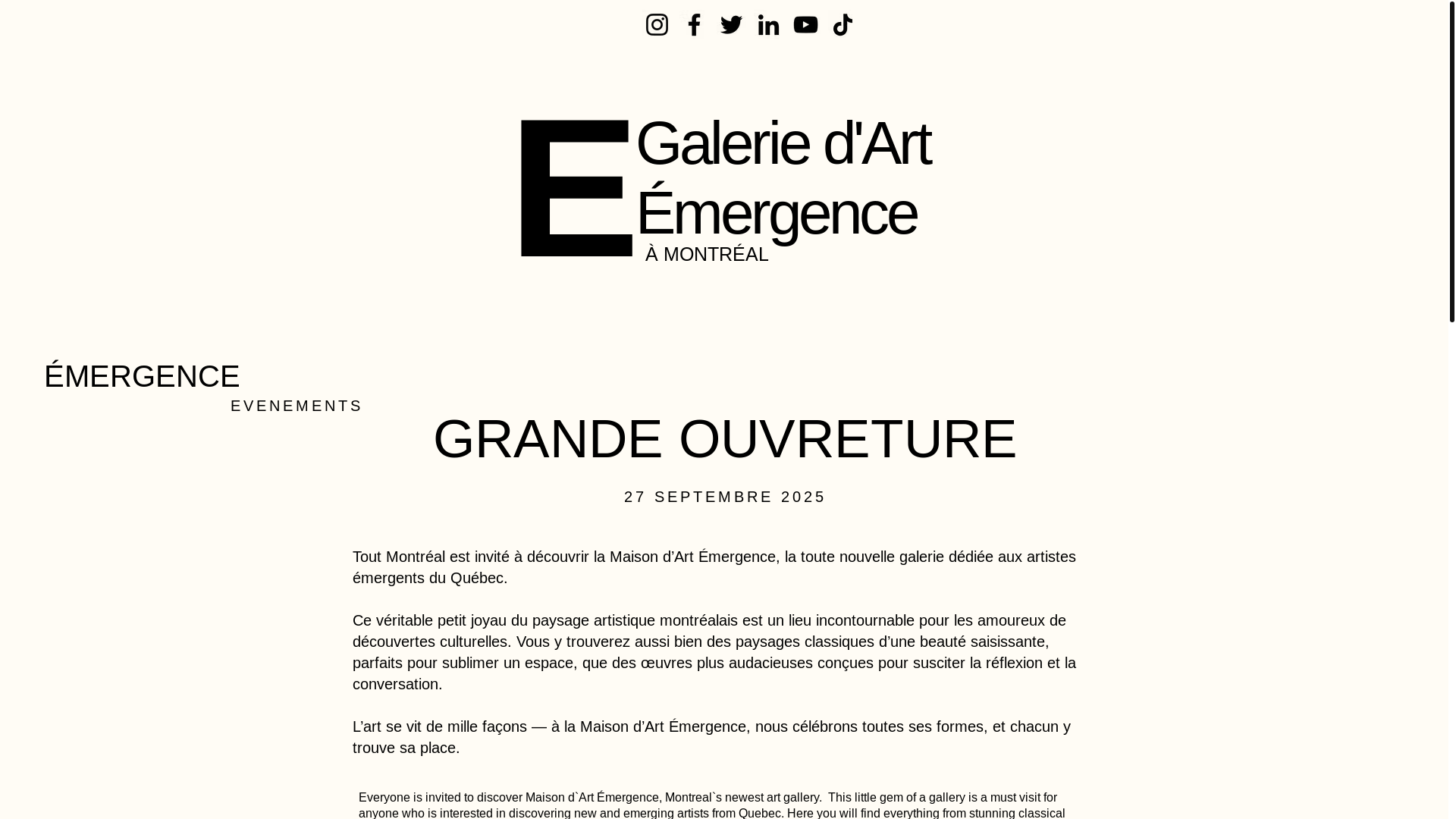 website screenshot of https://emergencemtl.com/