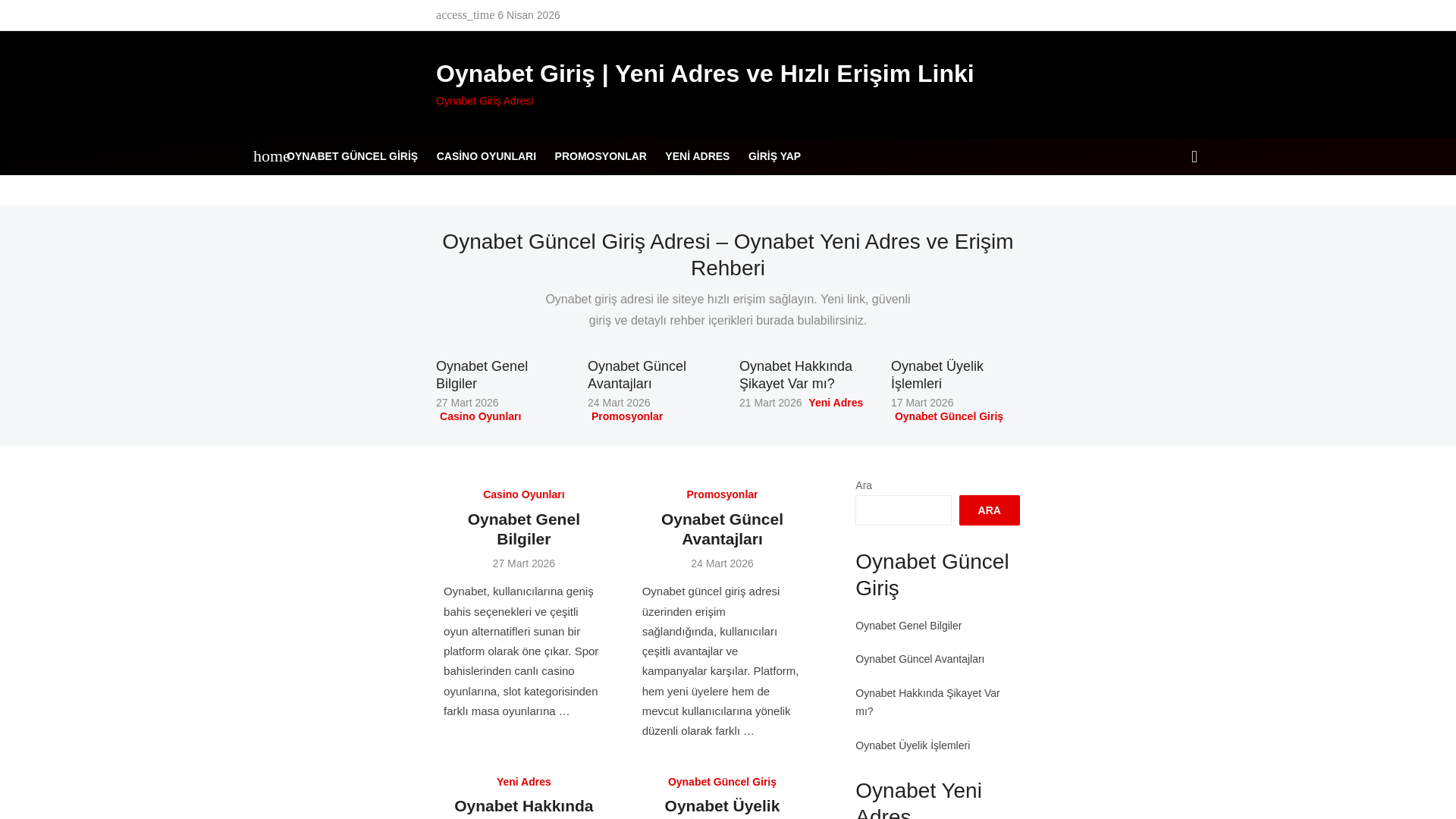 website screenshot of https://oynabet-giris.com
