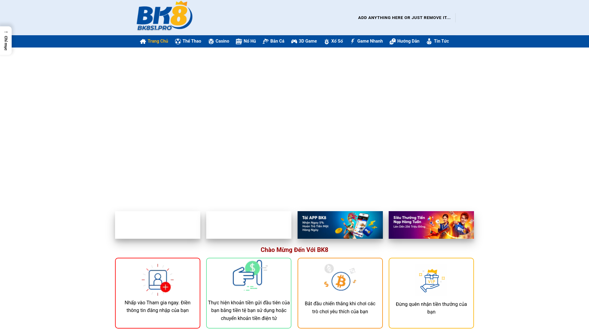 website screenshot of https://bk8s1.pro