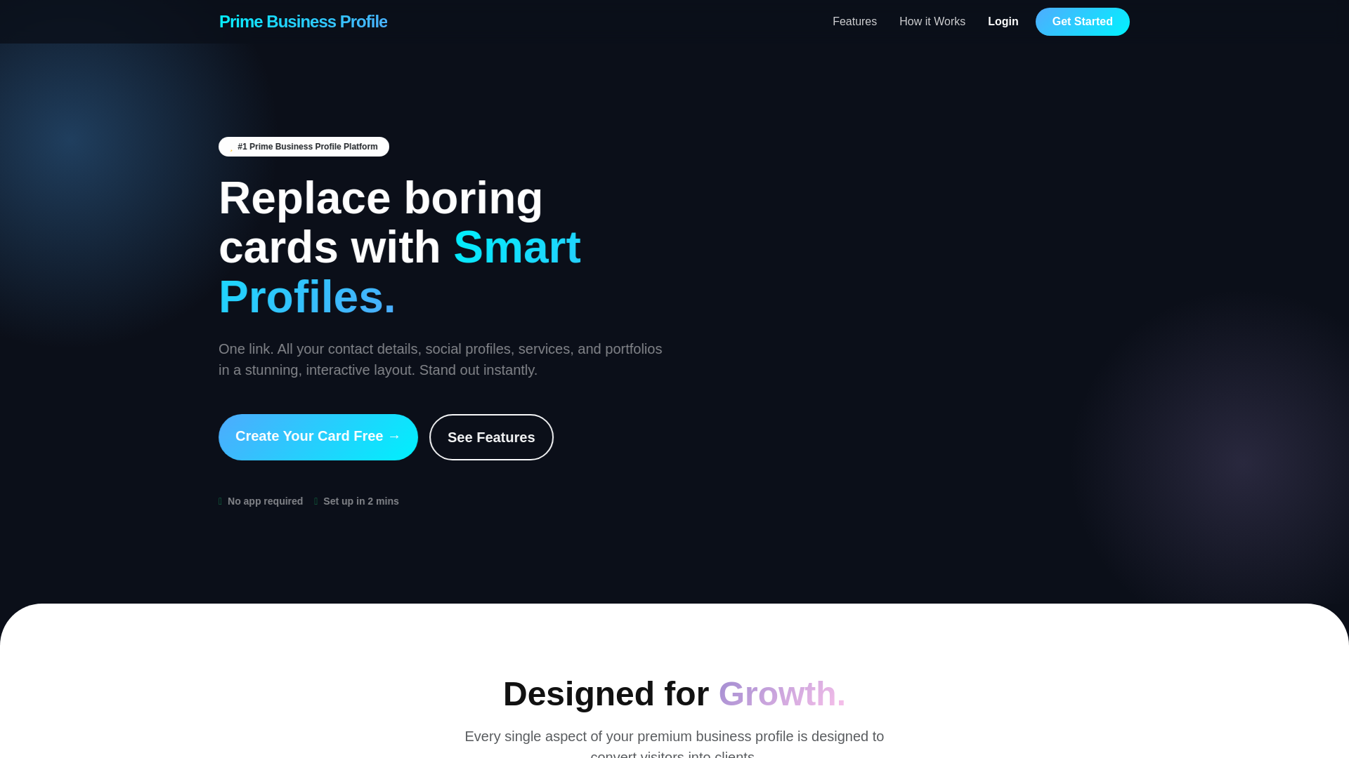 website screenshot of https://primebusinessprofile.com