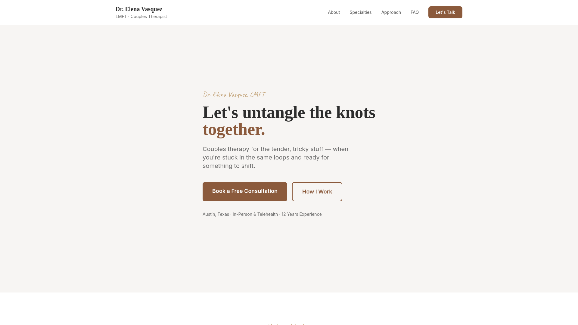 website screenshot of https://dr-elena-vasquez.pages.dev/