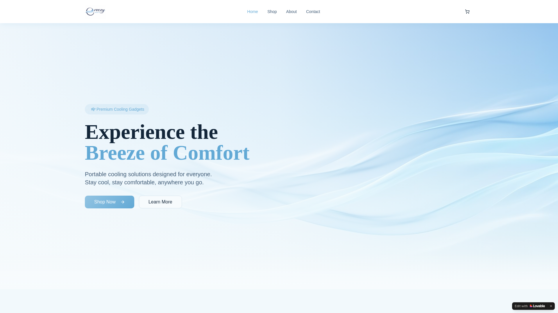 website screenshot of https://breezymate.com.au