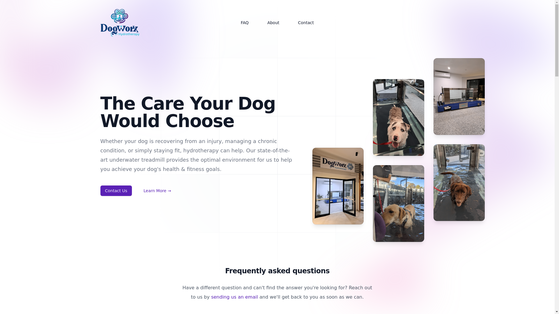 website screenshot of https://dogworx-hydrotherapy-marketing-astro.pages.dev/